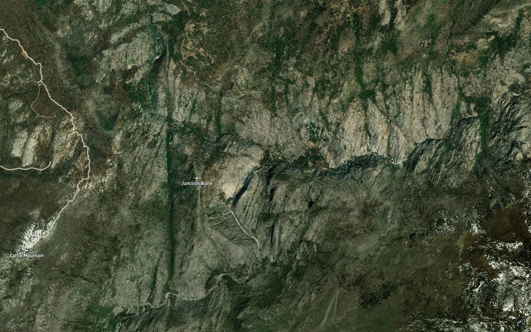Satellite map of the North Fork San Joaquin River