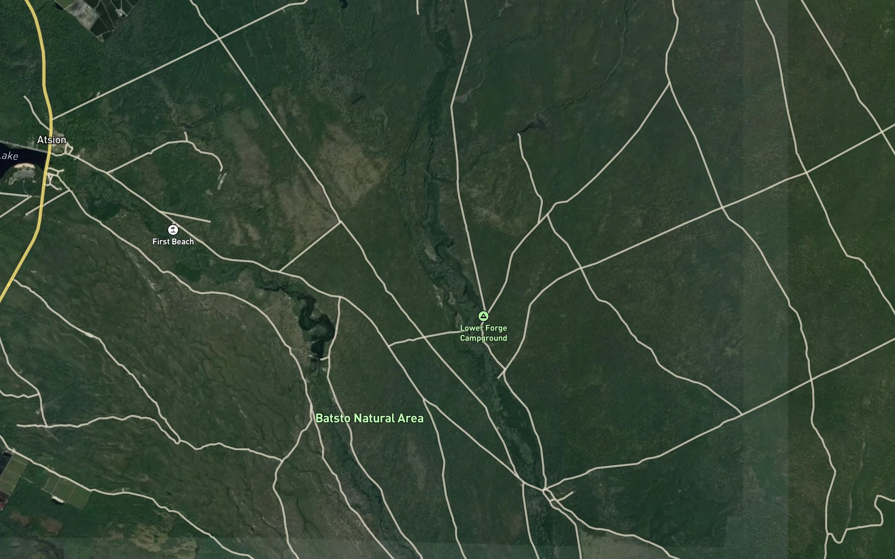 Satellite map of the Springers Brook