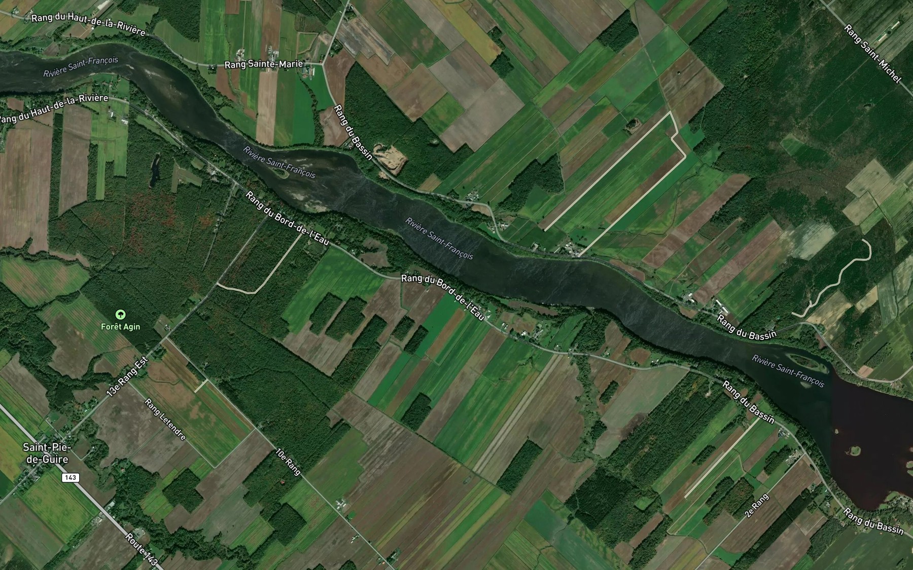 Satellite map of the Ruisseau Daviau