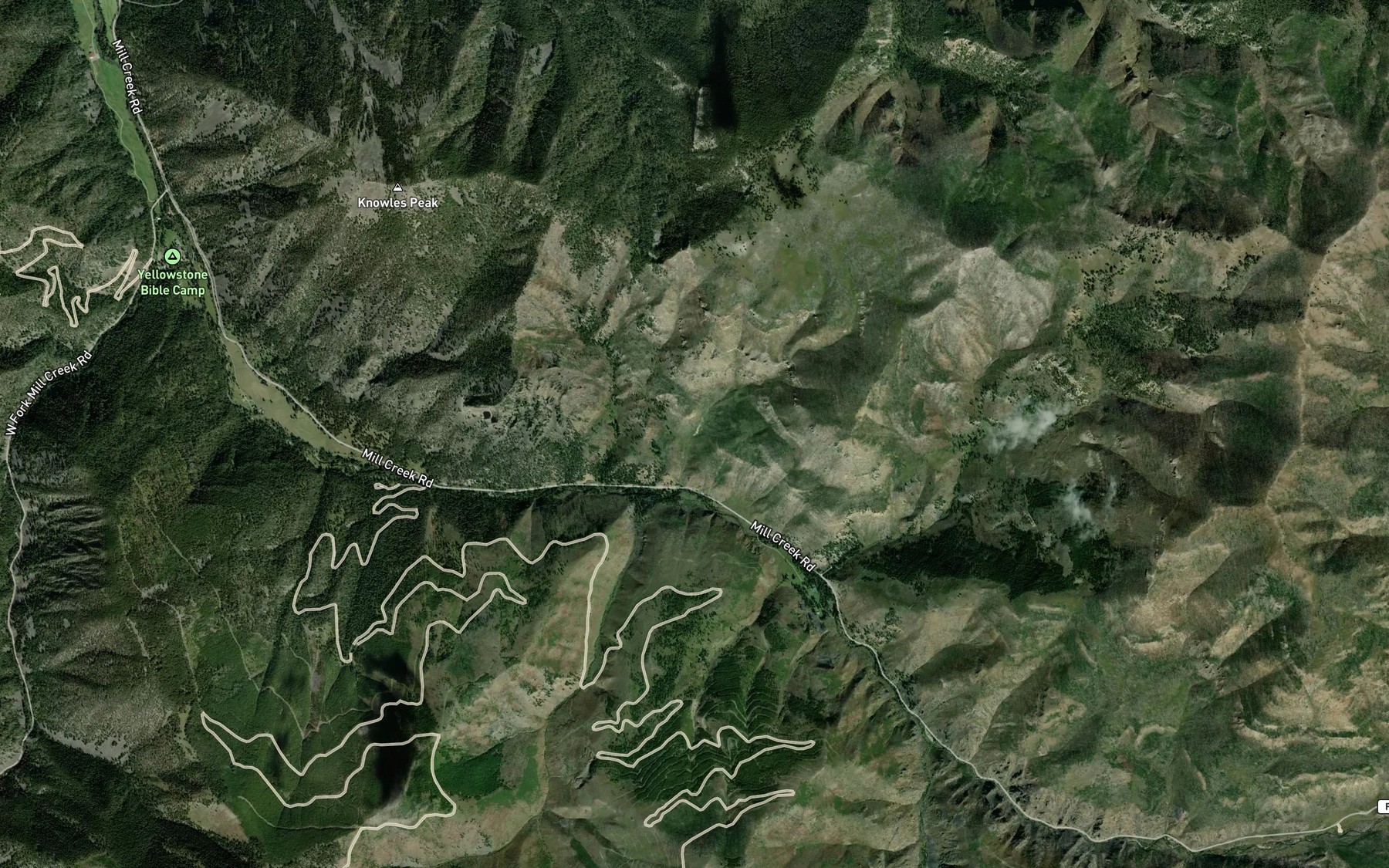 Satellite map of the Montanapolis Springs