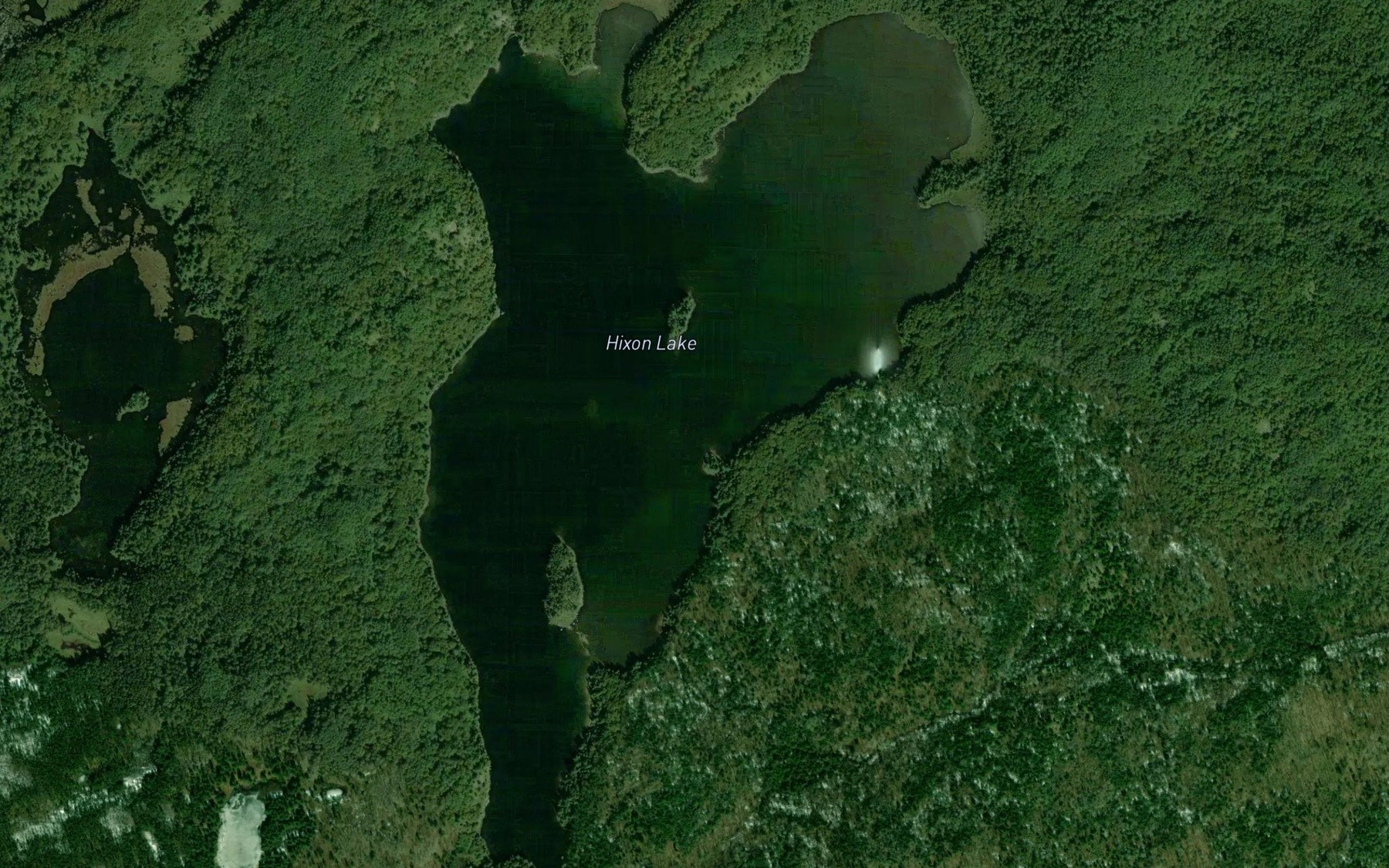 Satellite map of the Hixon Lake