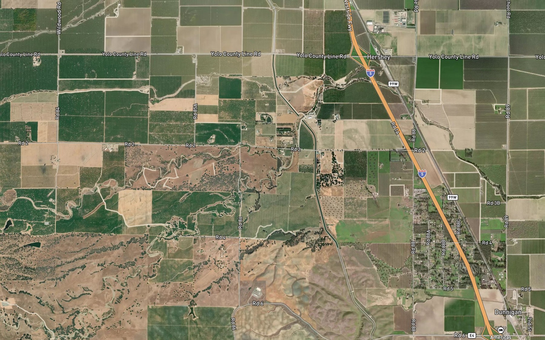 Satellite map of the South Fork Buckeye Creek