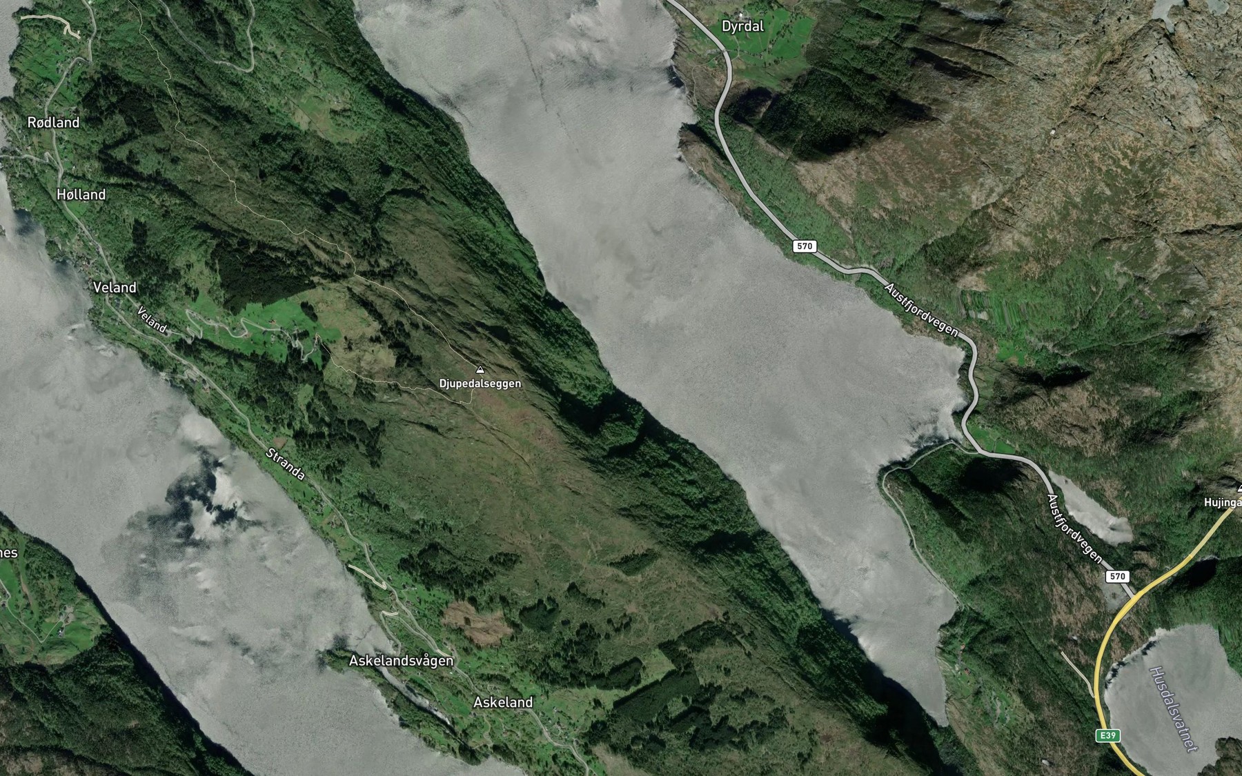 Satellite map of the Velandskjele
