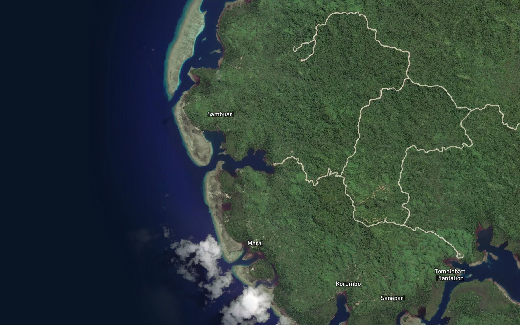 Satellite map of the Sambuari Bay