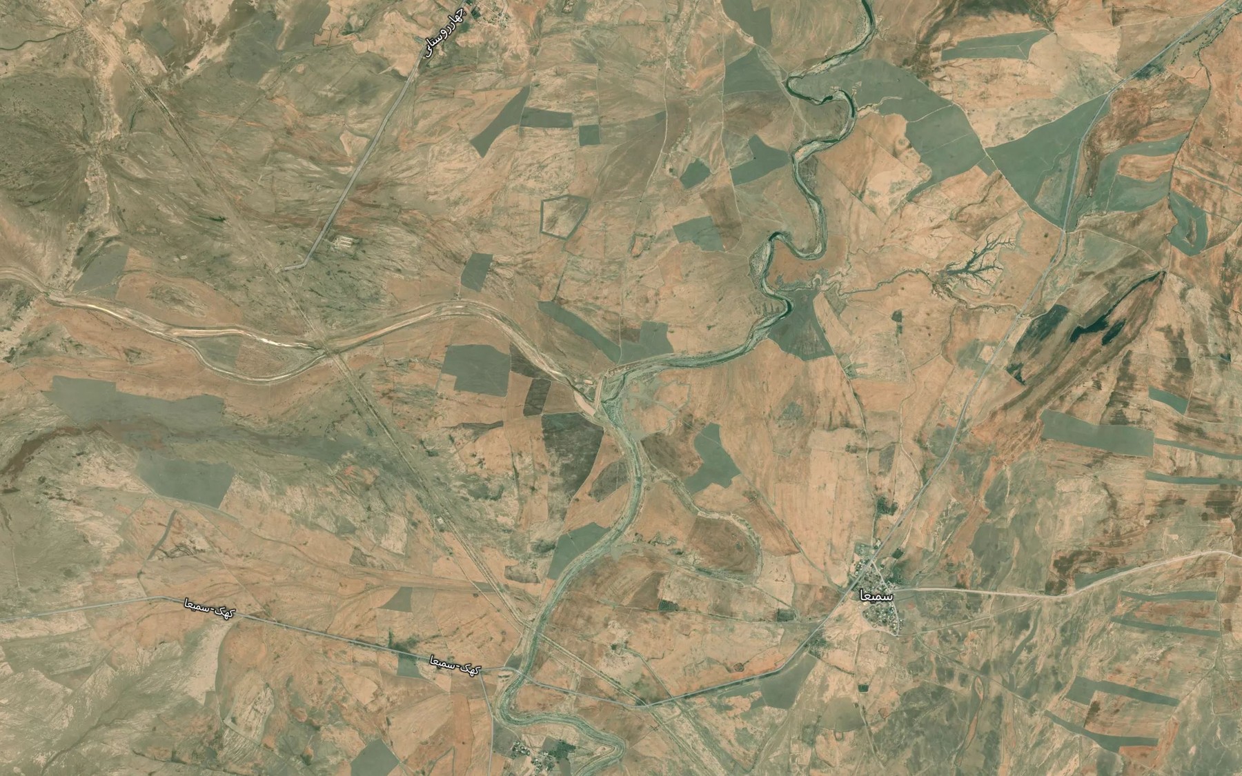 Satellite map of the Rud-e Shur
