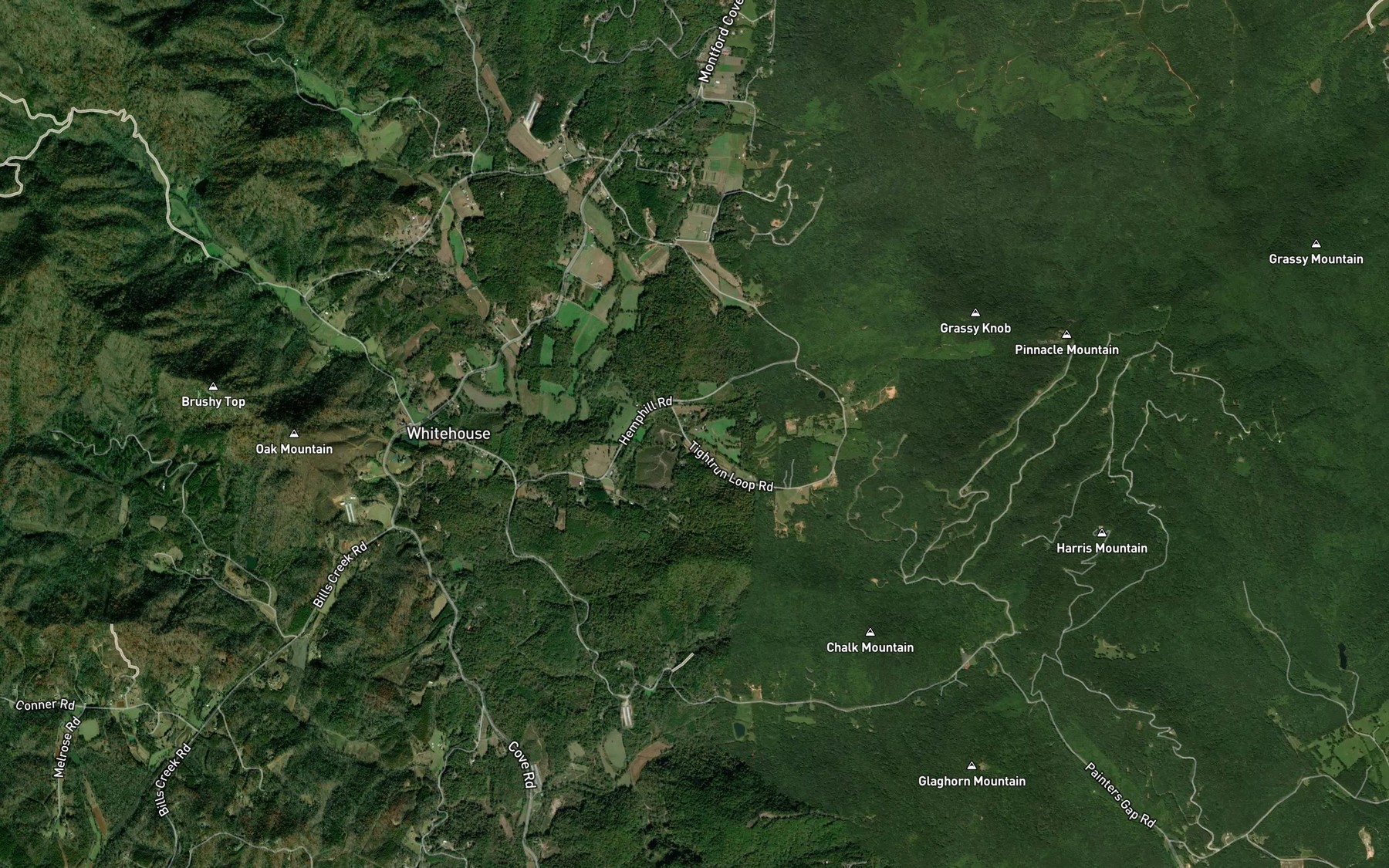 Satellite map of the Gringer Branch