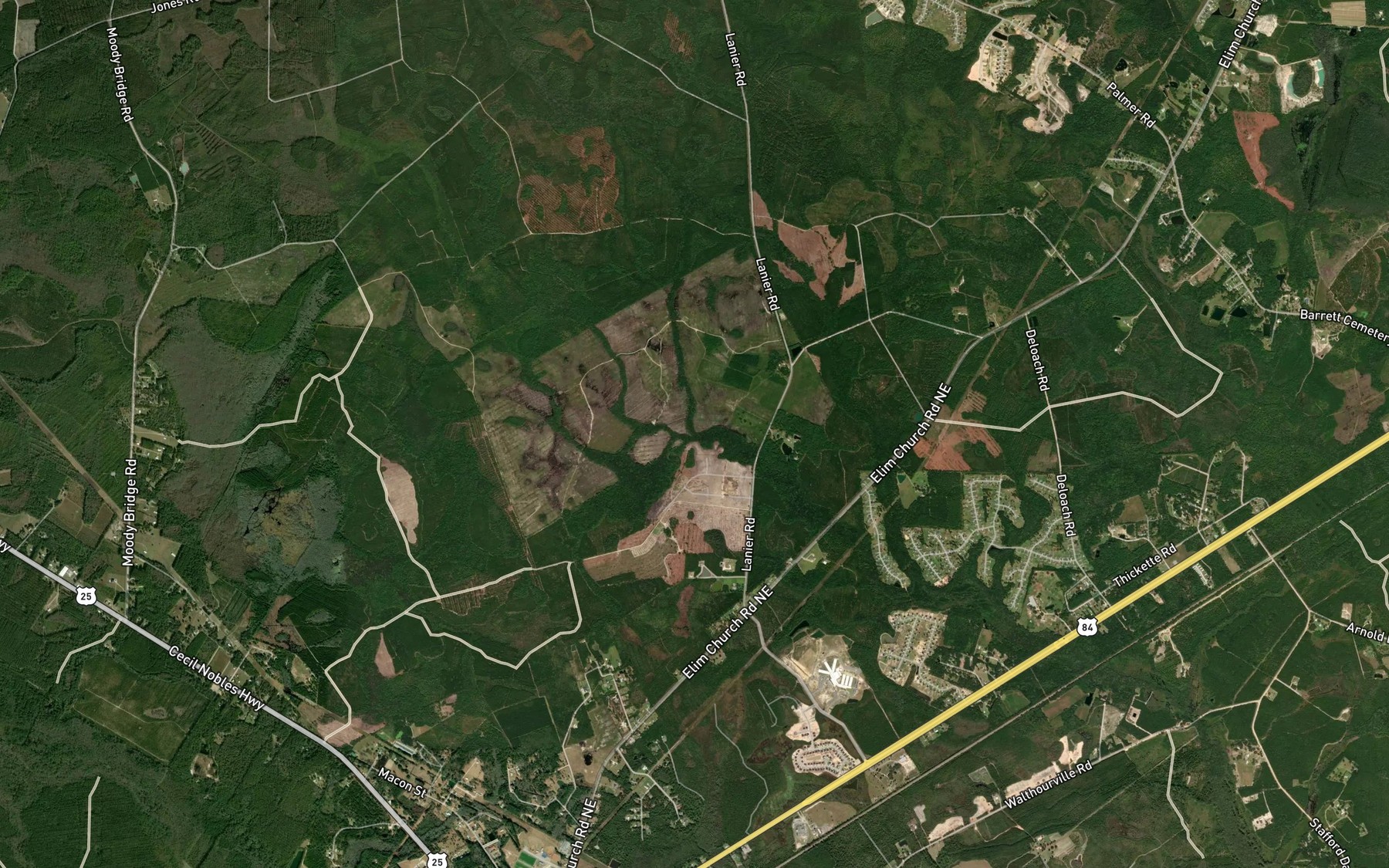 Satellite map of the Little Doctor Creek
