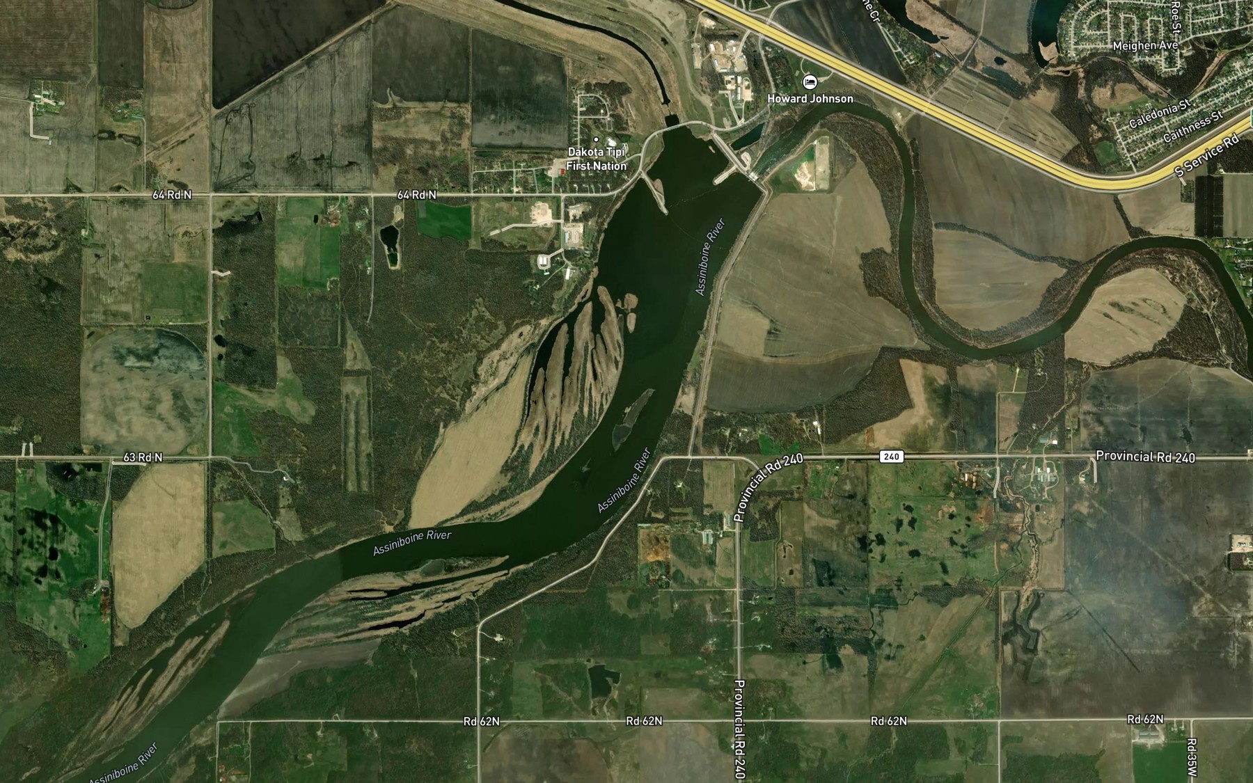 Satellite map of the Portage Reservoir