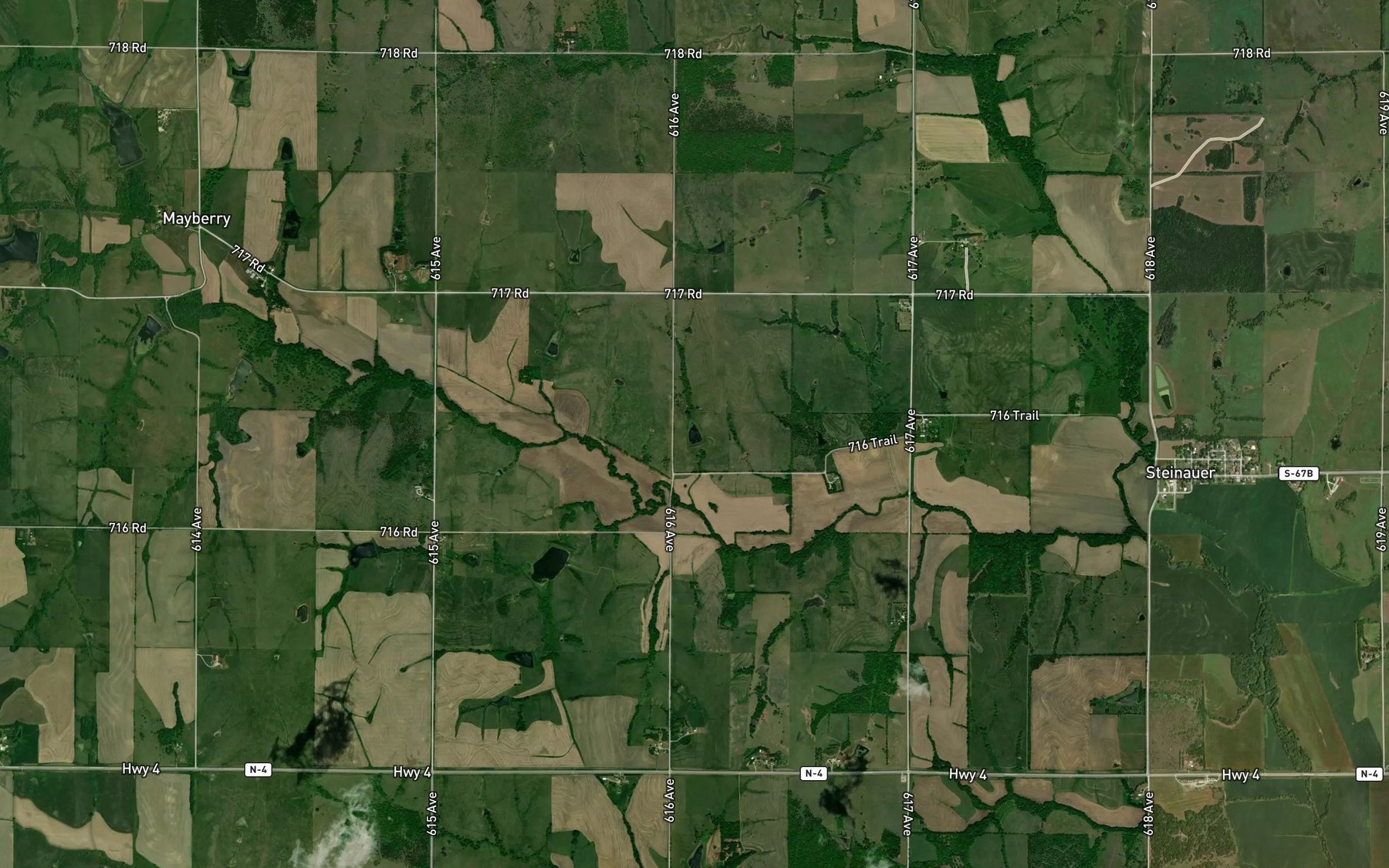 Satellite map of the Rock Creek Reservoir 1-1