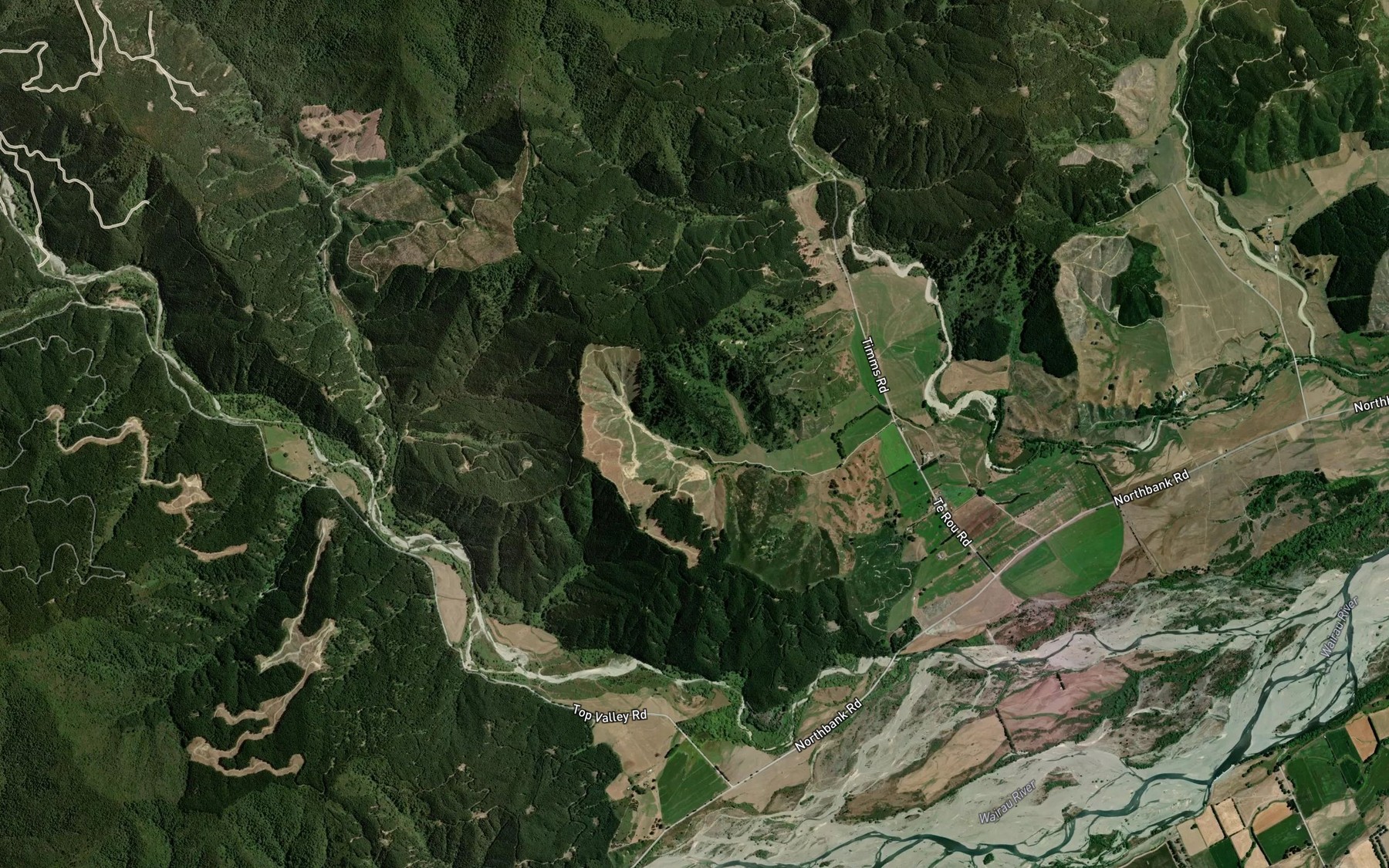 Satellite map of the Burnt Scrub Creek