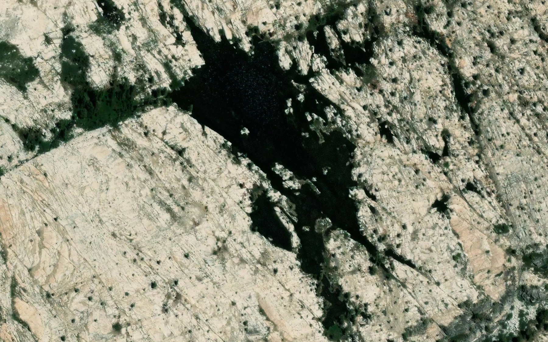 Satellite map of the Pyramid Lake