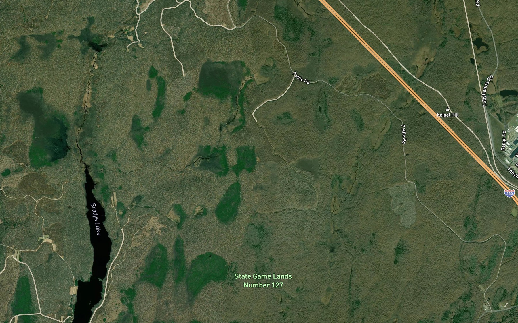 Satellite map of the Octave Spring