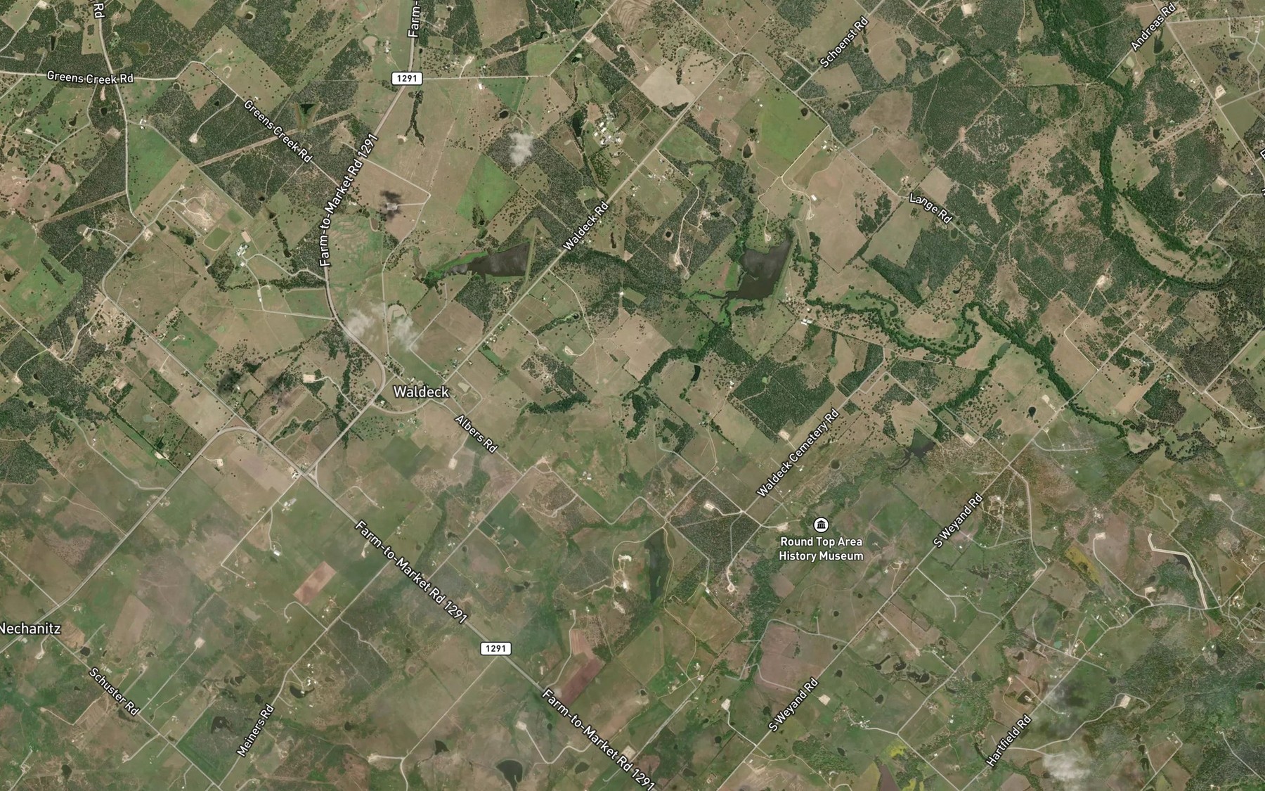 Satellite map of the Hellers Branch
