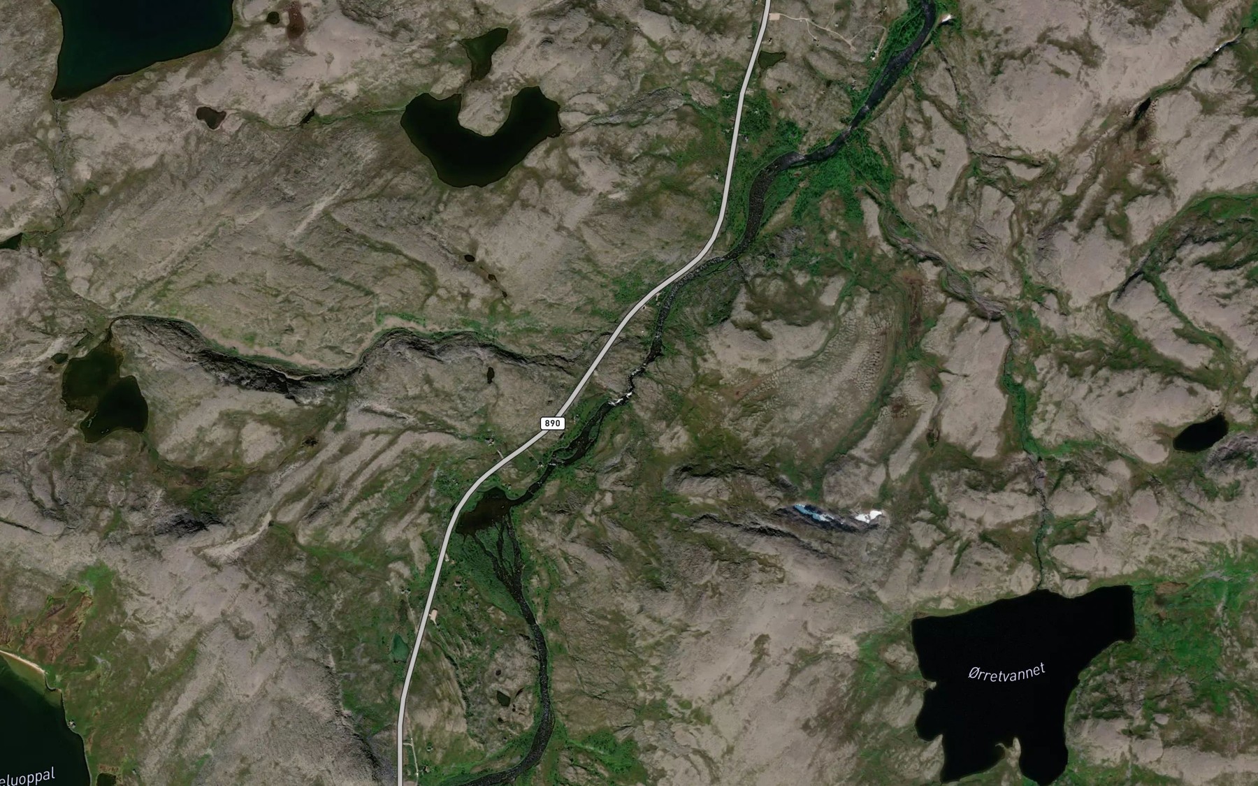 Satellite map of the Kongsfjordfossen
