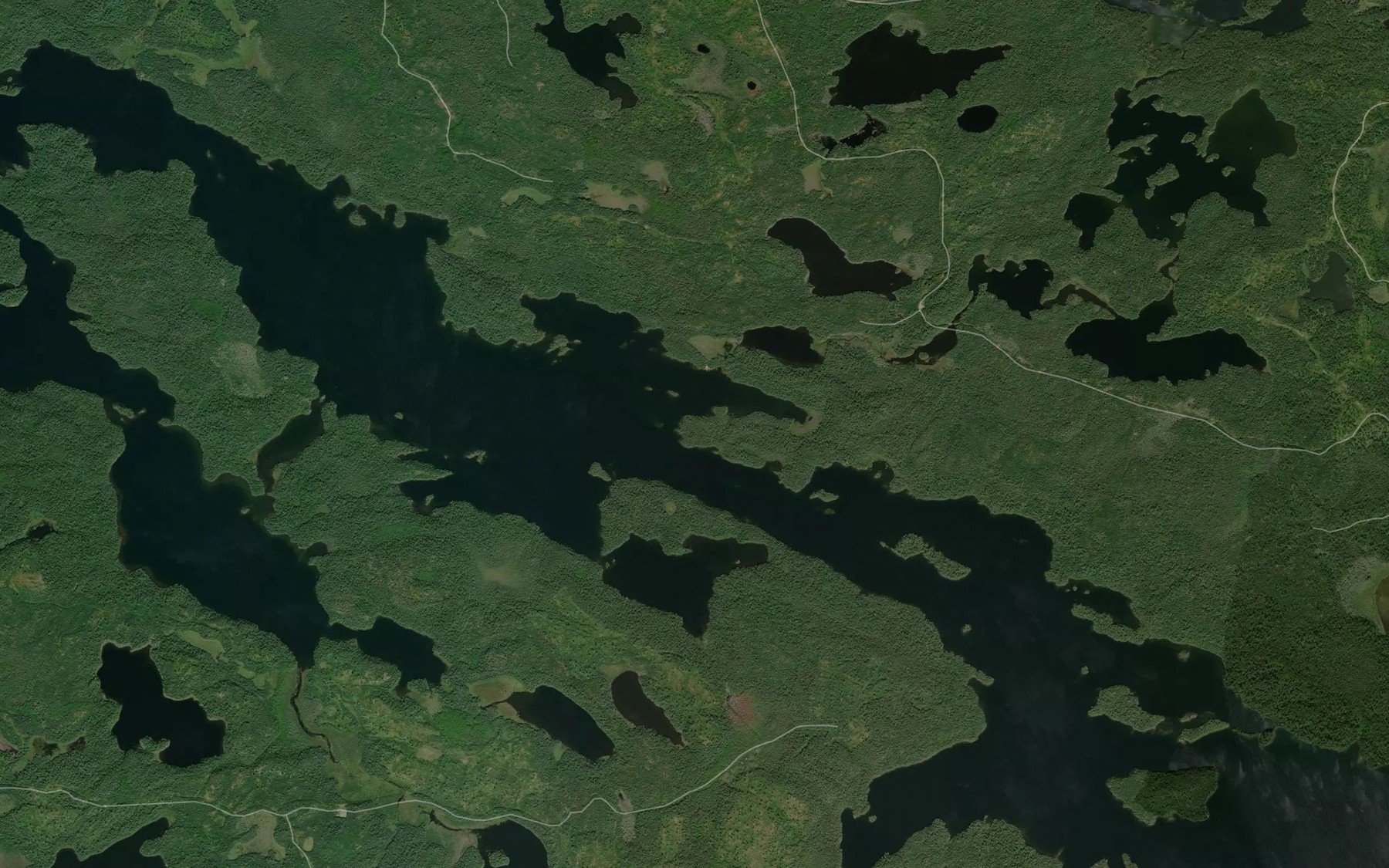 Satellite map of the Northwest Arm (of Pipestone Lake)