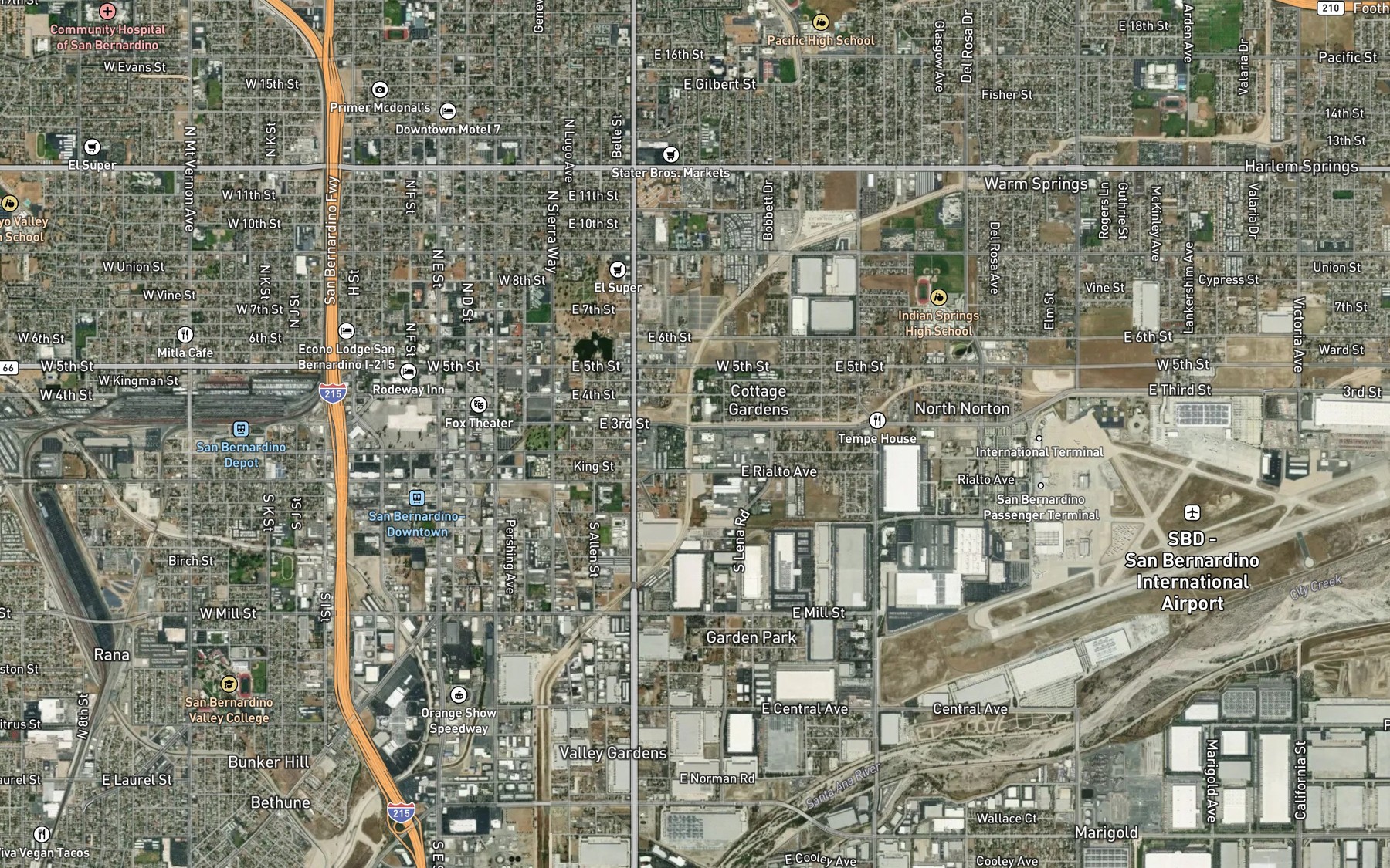 Satellite map of the City Creek