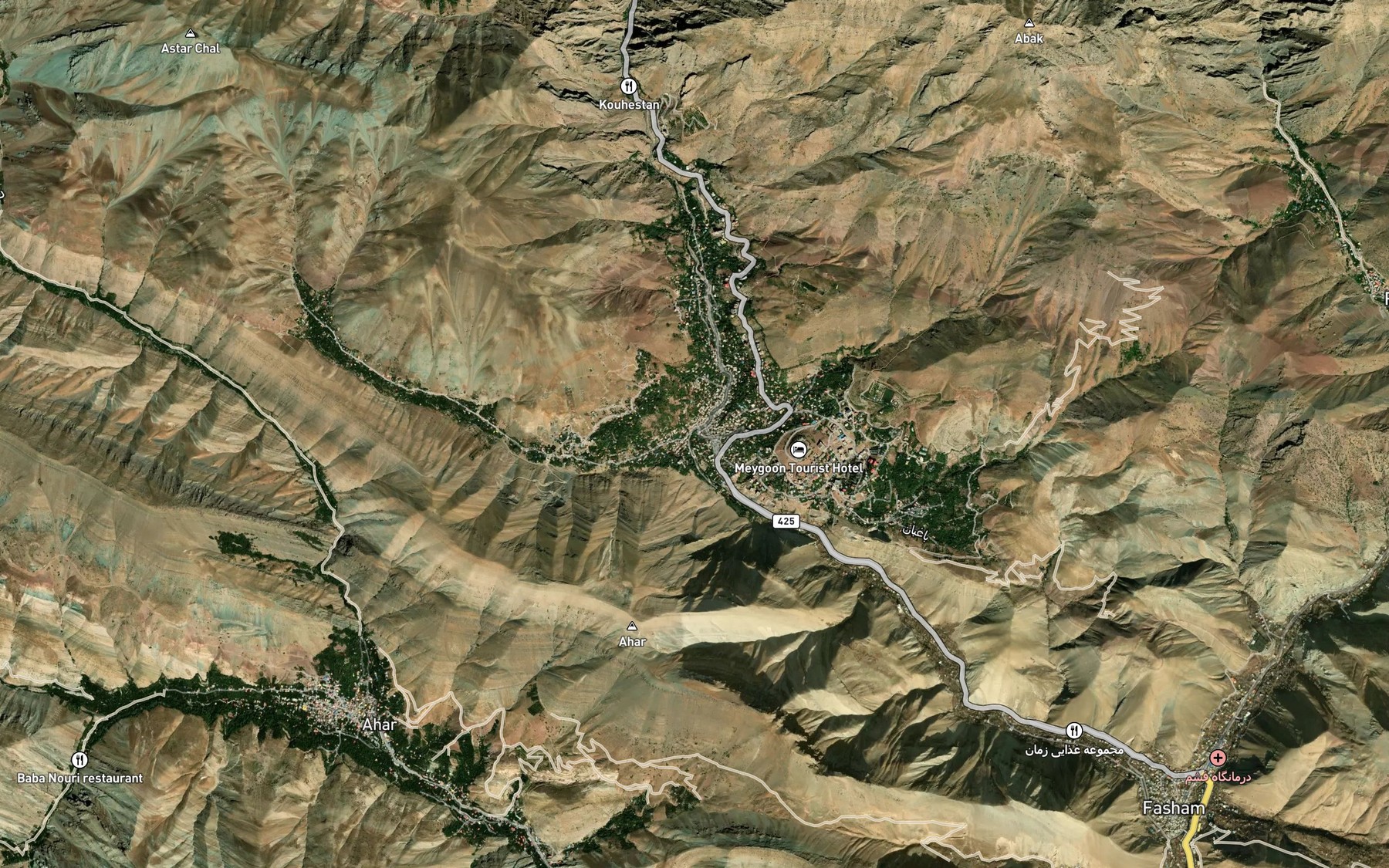 Satellite map of the Rudkhaneh-ye Shemshak
