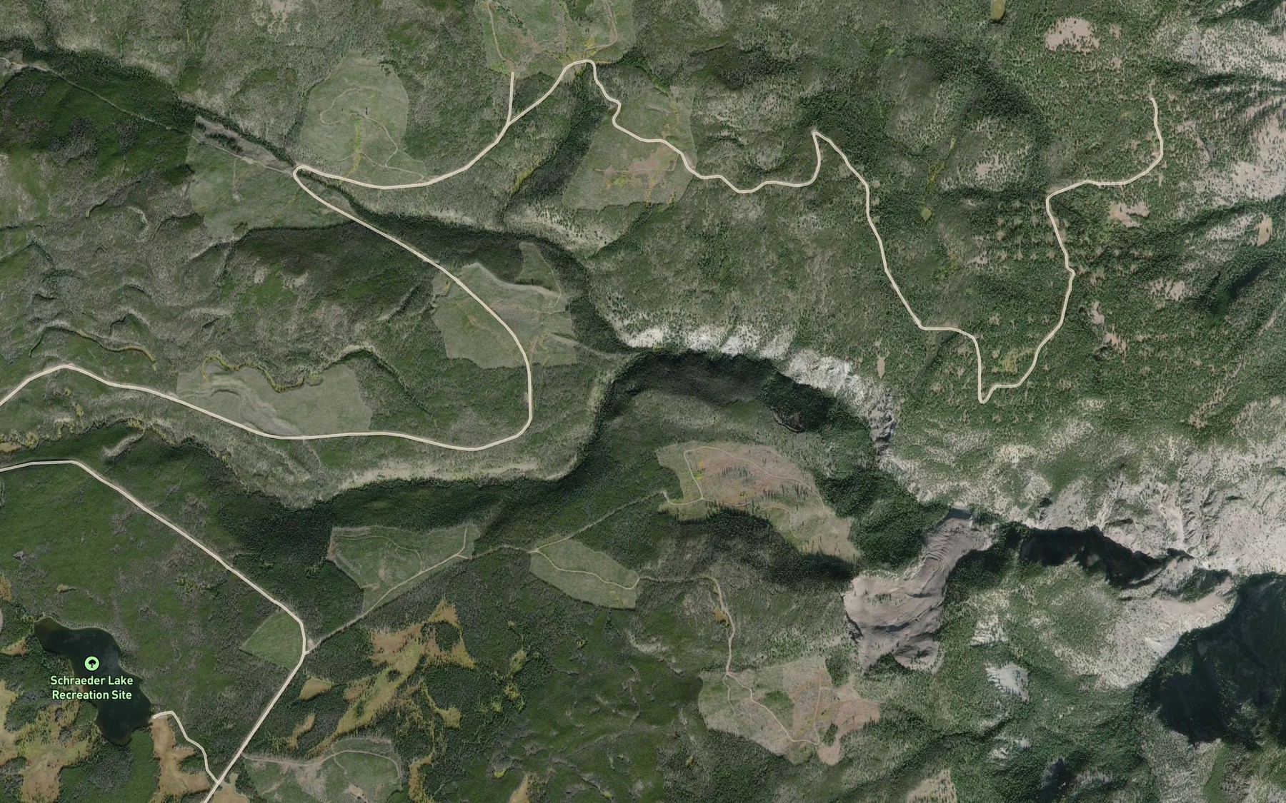 Satellite map of the Boiler Creek