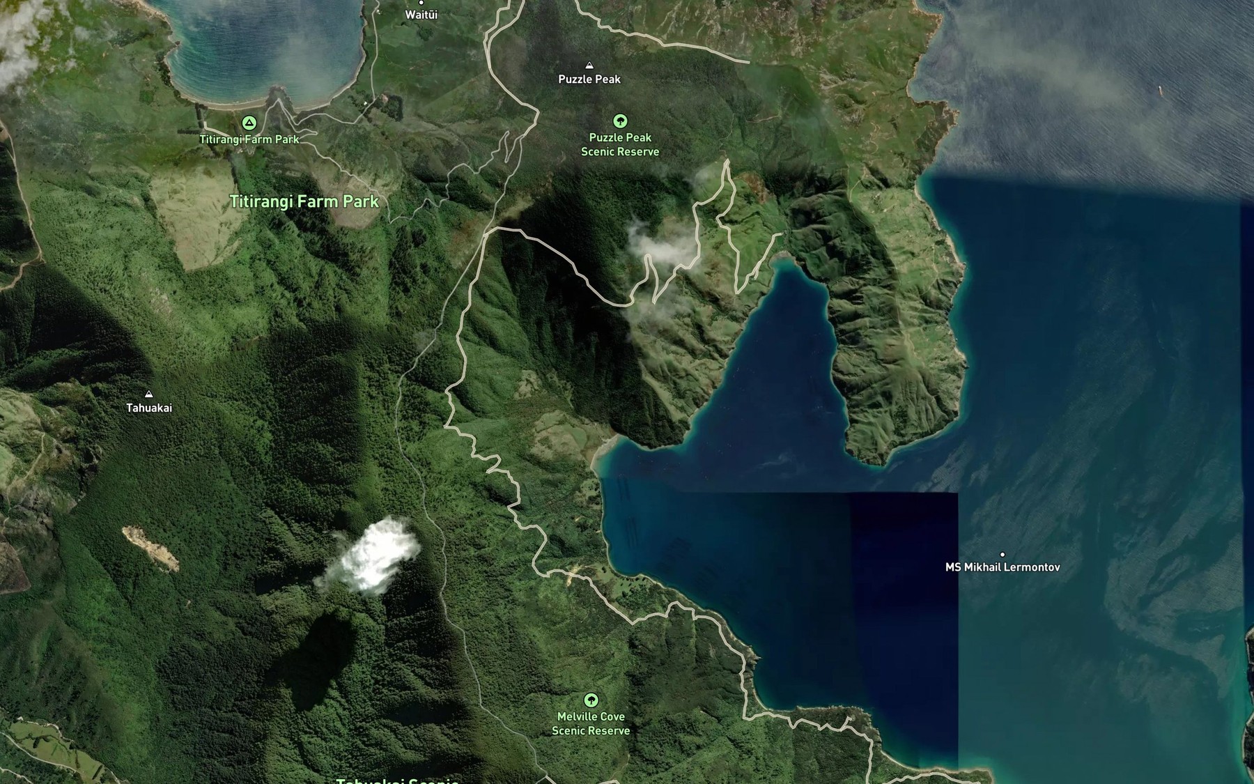 Satellite map of the Melville Cove