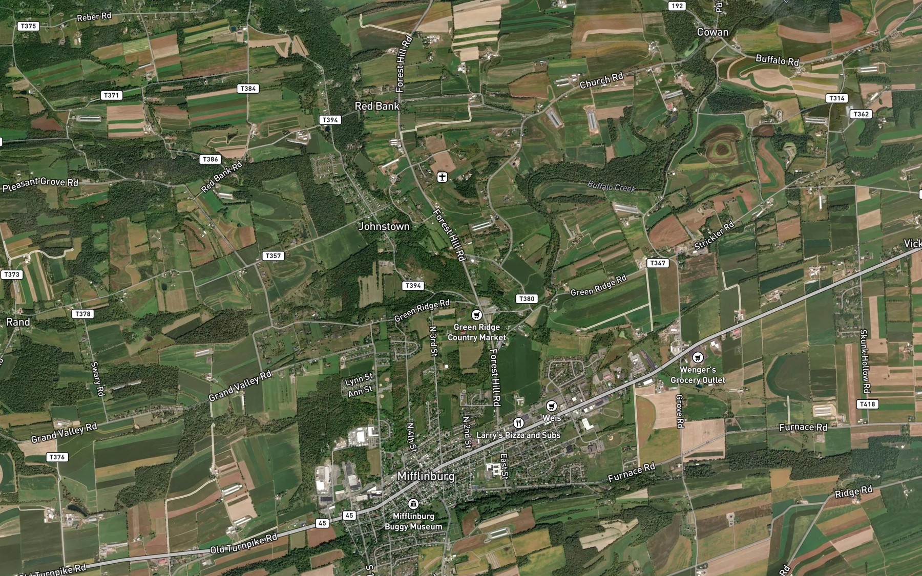 Satellite map of the Coal Run