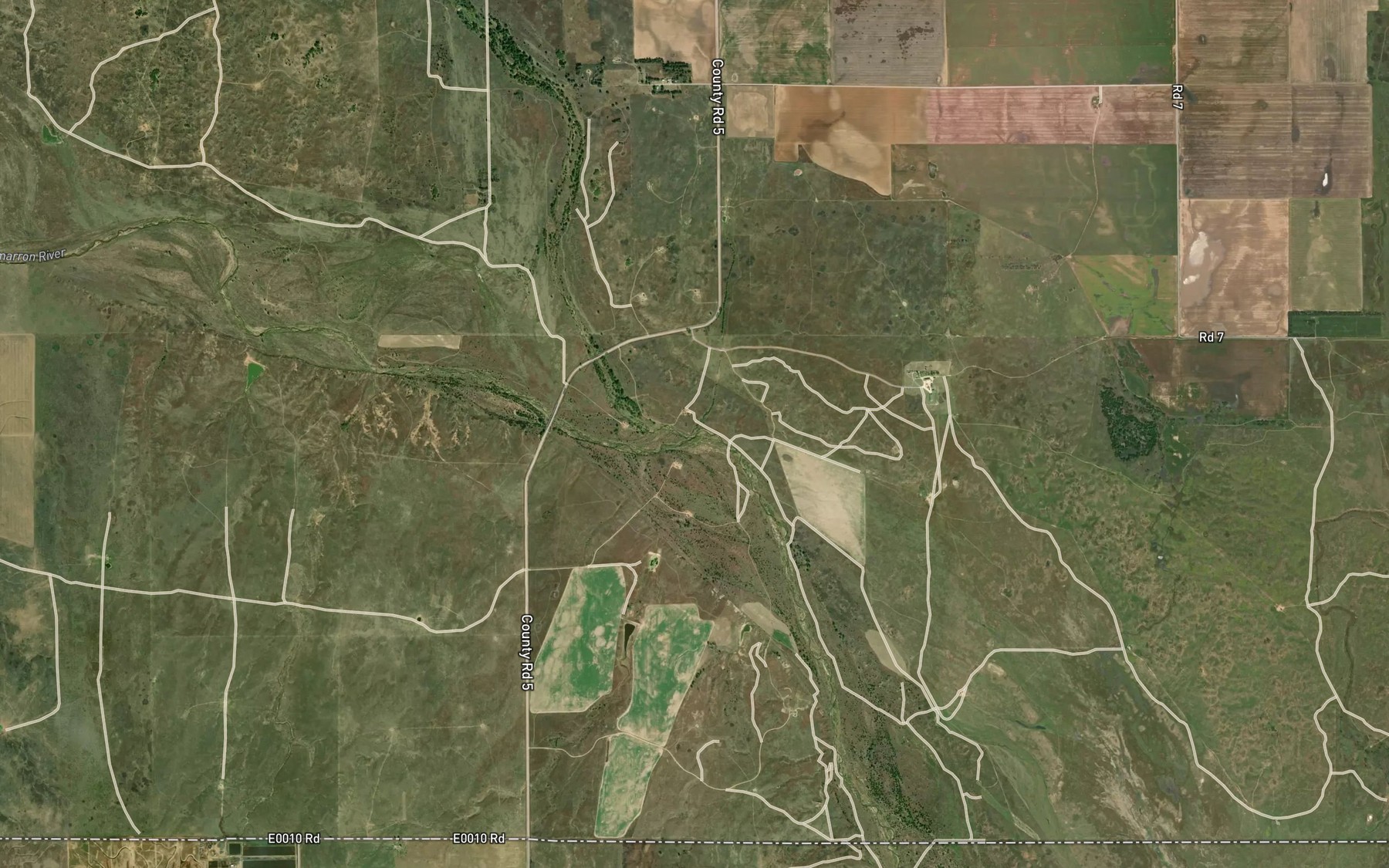 Satellite map of the Bluff Creek