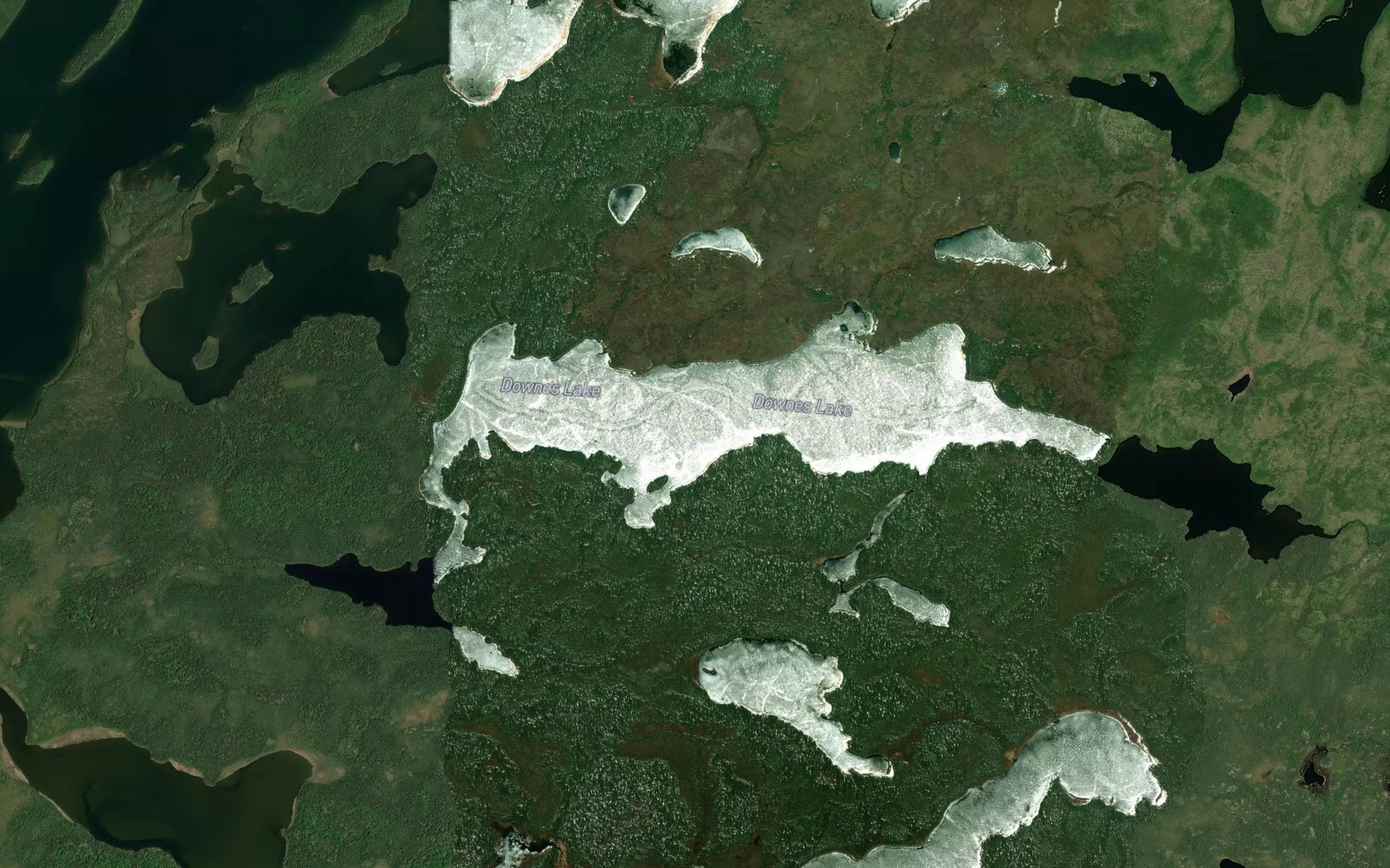Satellite map of the Downes Lake