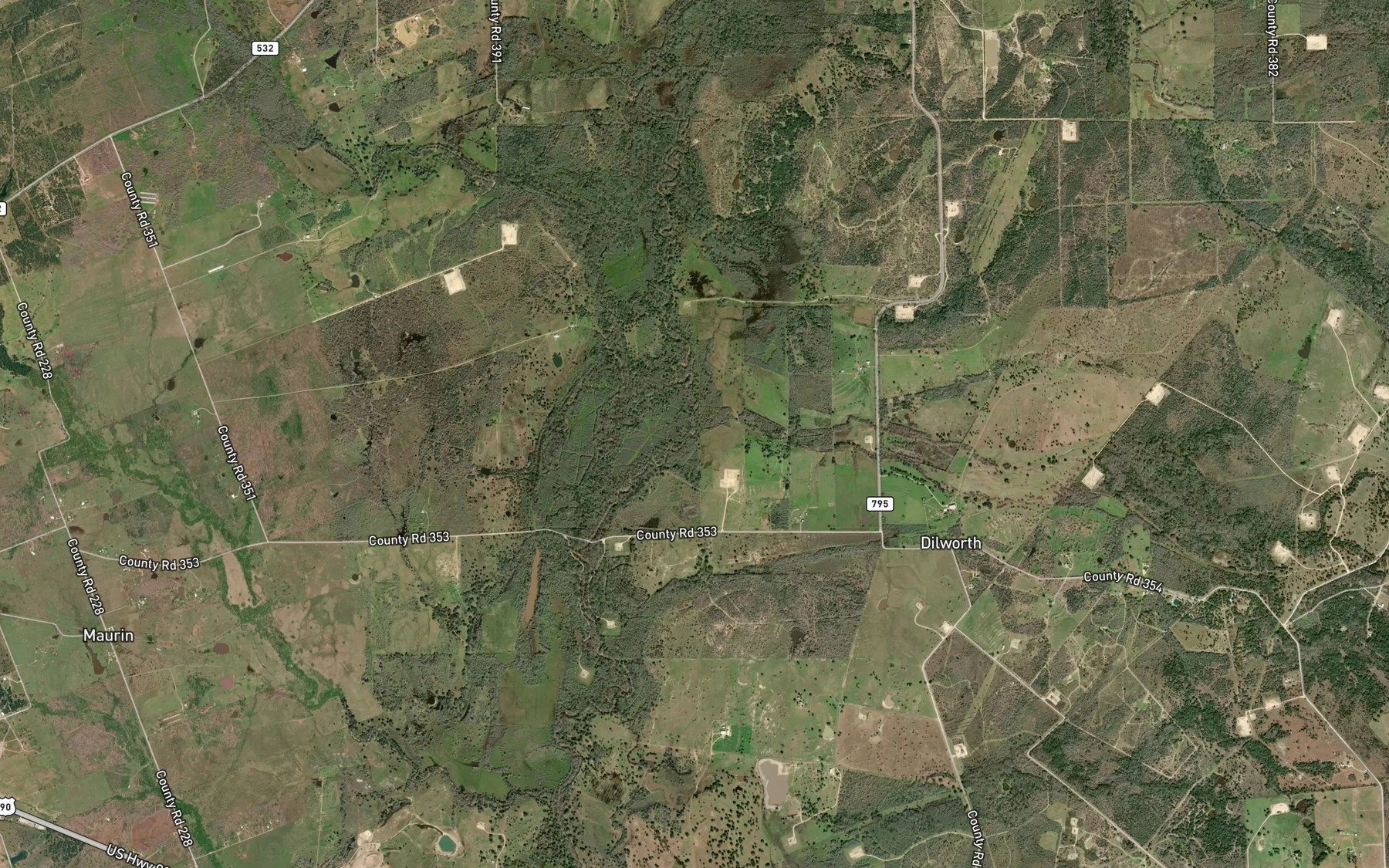 Satellite map of the Liveoak Branch