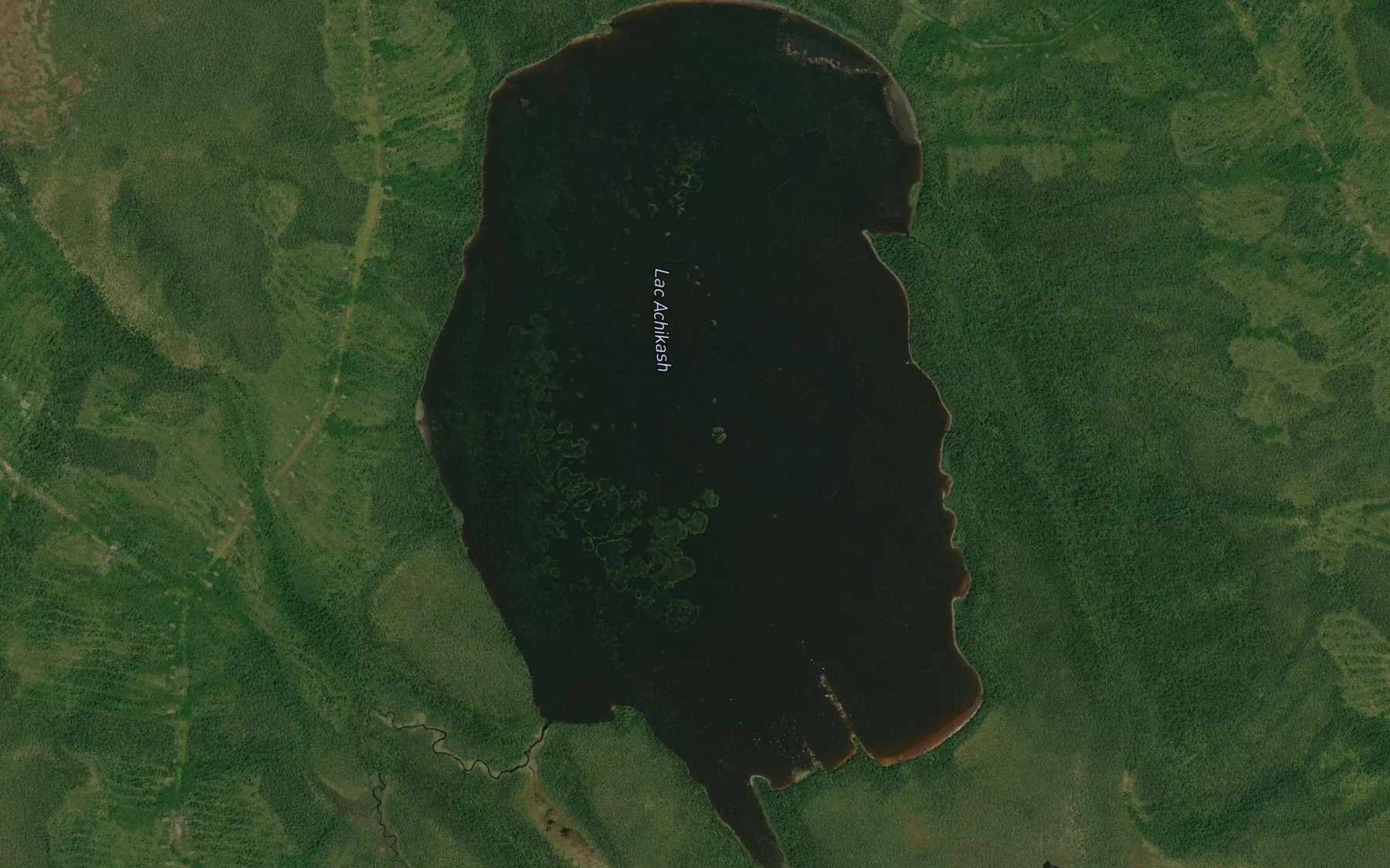 Satellite map of the Lac Achikash