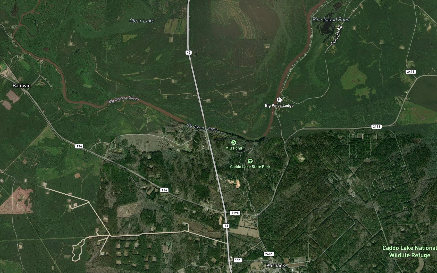 Satellite map of the Benefield Pond