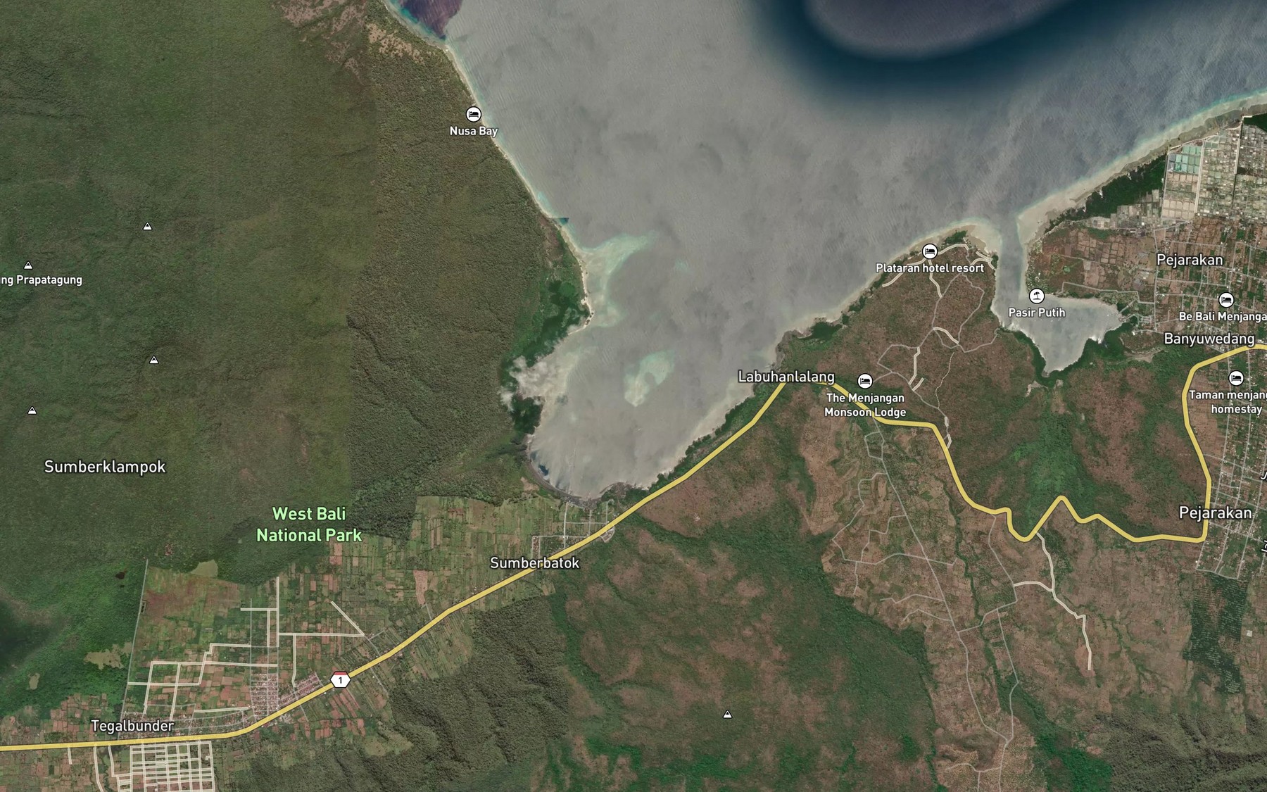 Satellite map of the Teluk Trima