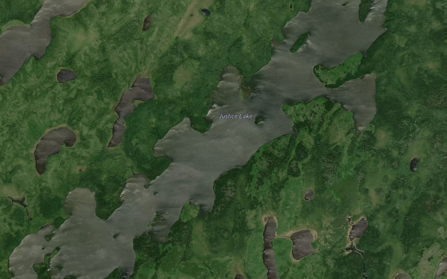 Satellite map of the Justice Lake