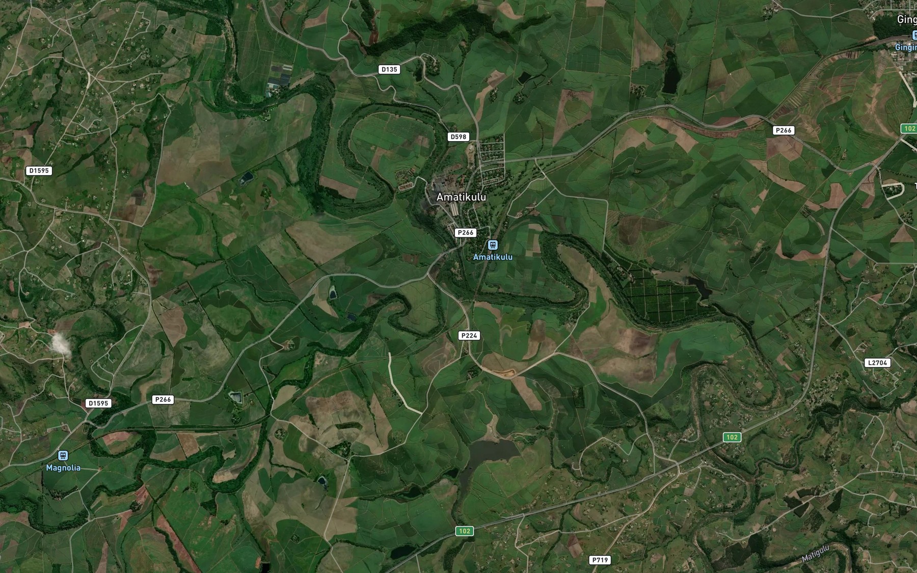 Satellite map of the uMsunduze