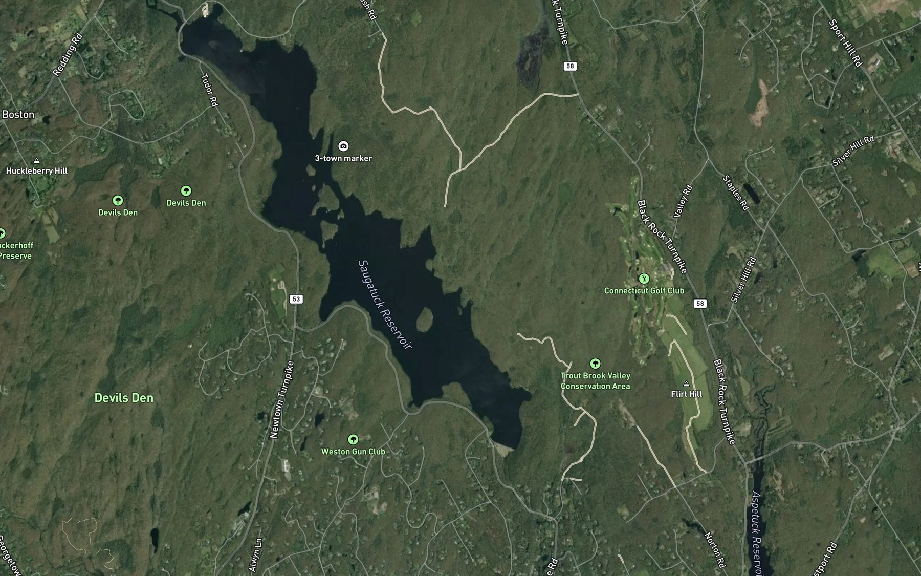 Satellite map of the Gilbert Brook