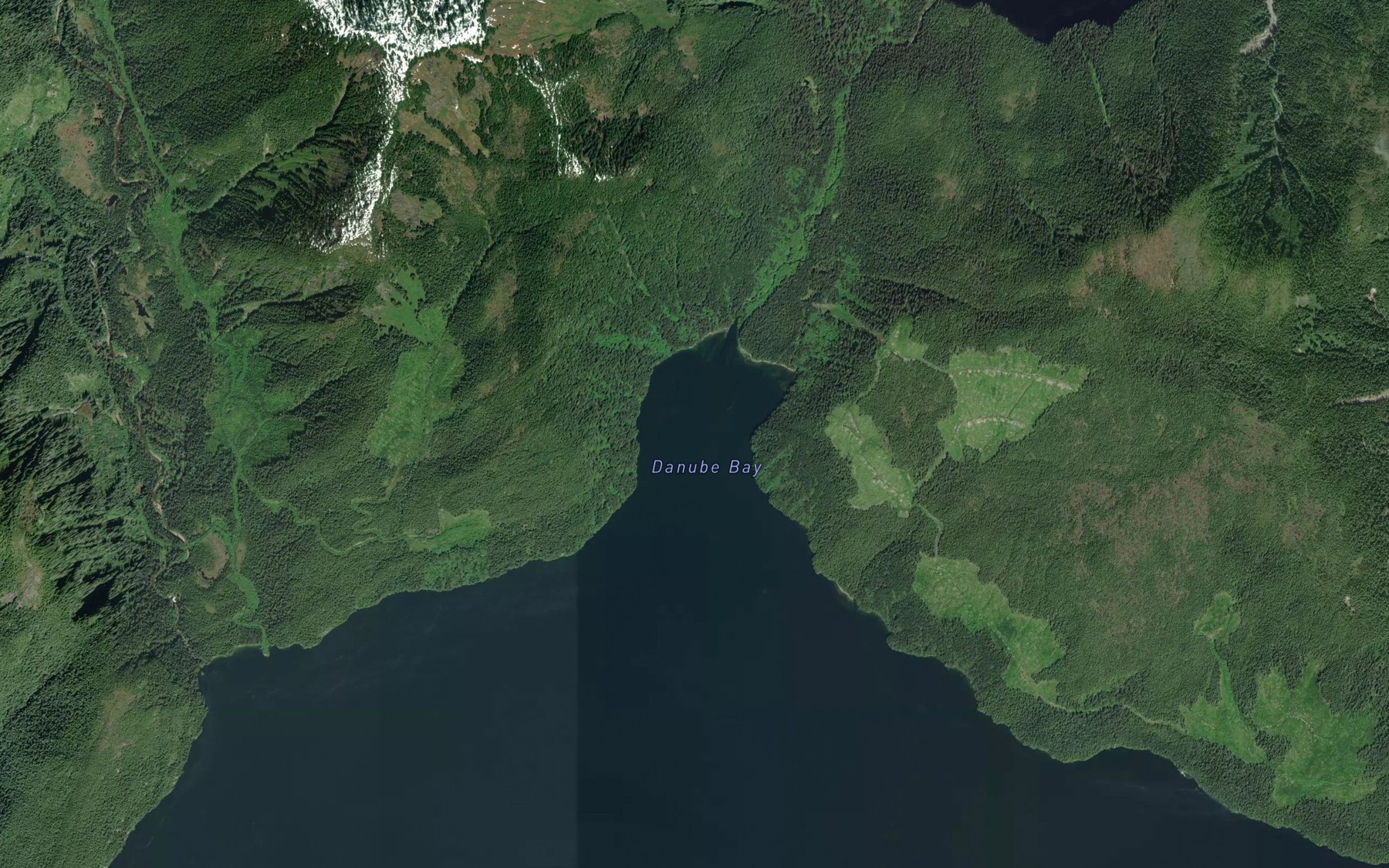 Satellite map of the Danube Bay