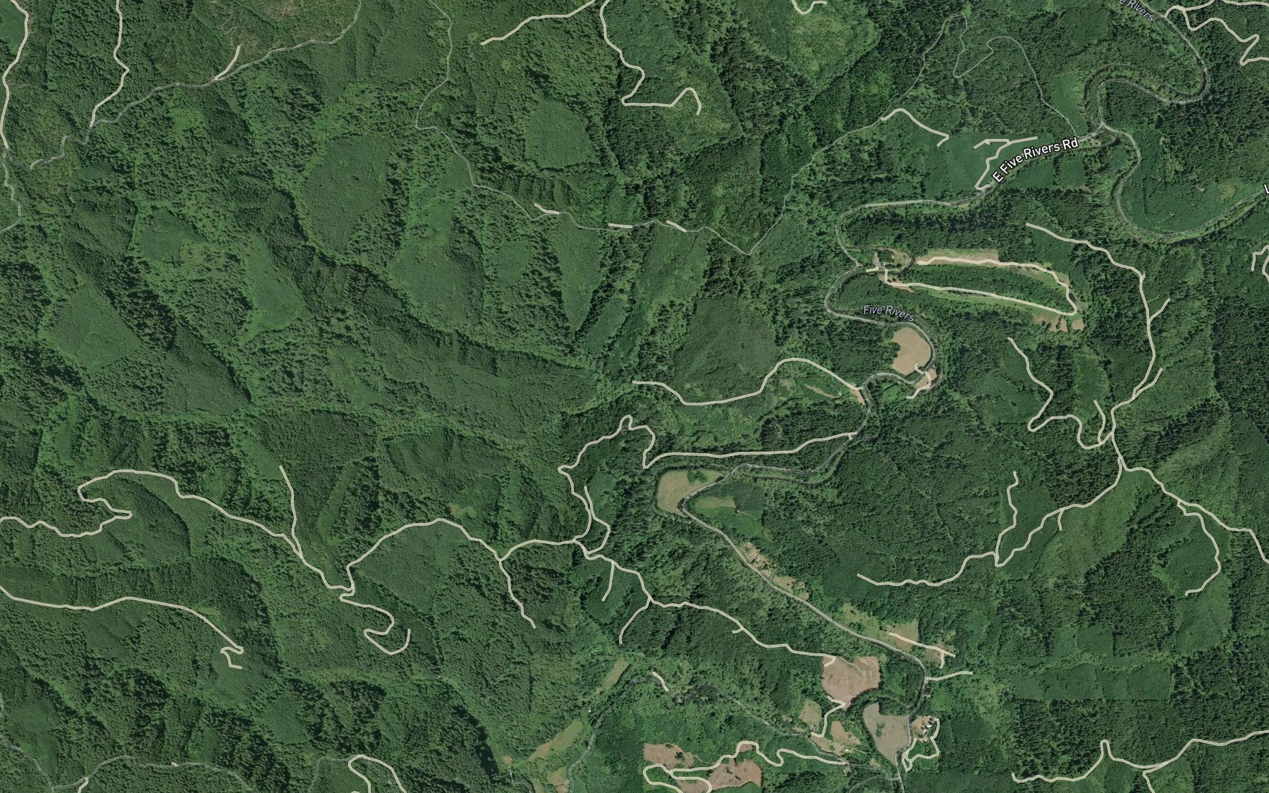 Satellite map of the North Fork Cascade Creek