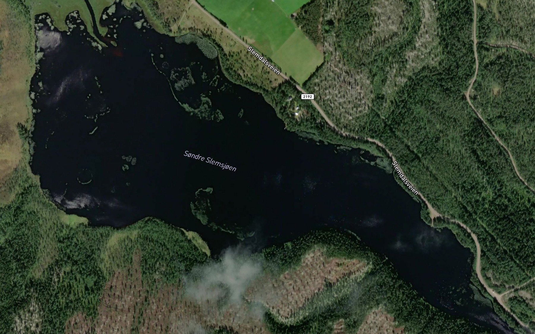 Satellite map of the Slemsjoen,sore