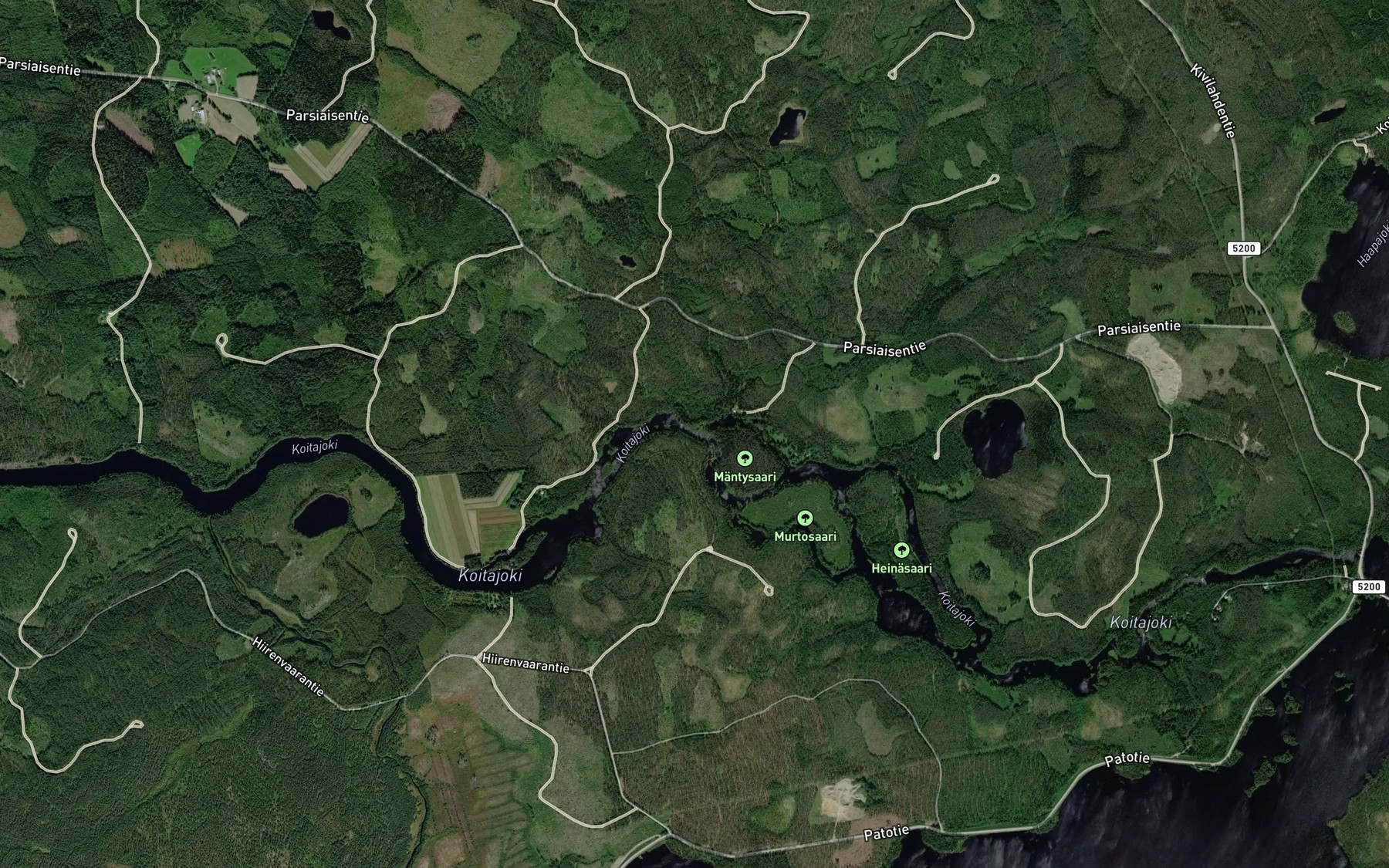 Satellite map of the Mantykoski