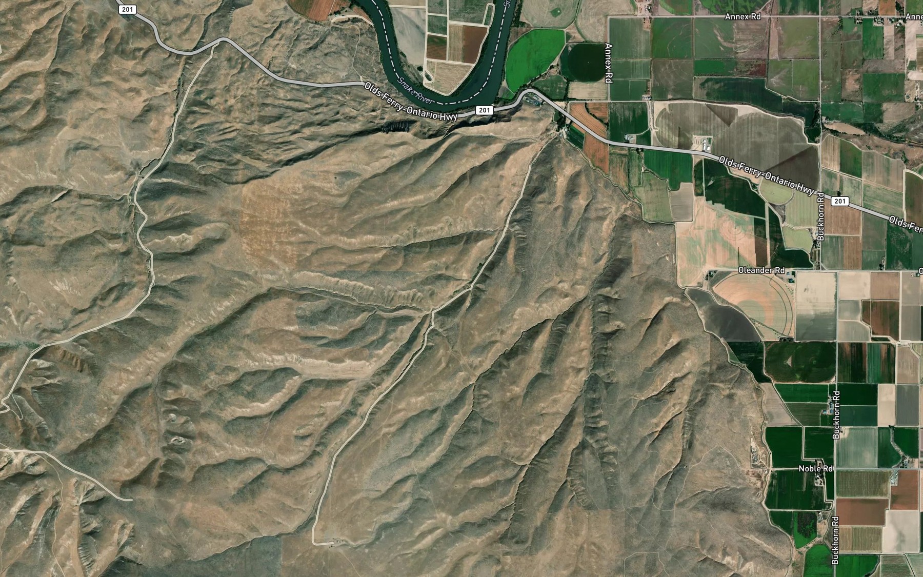 Satellite map of the Wickiup Springs