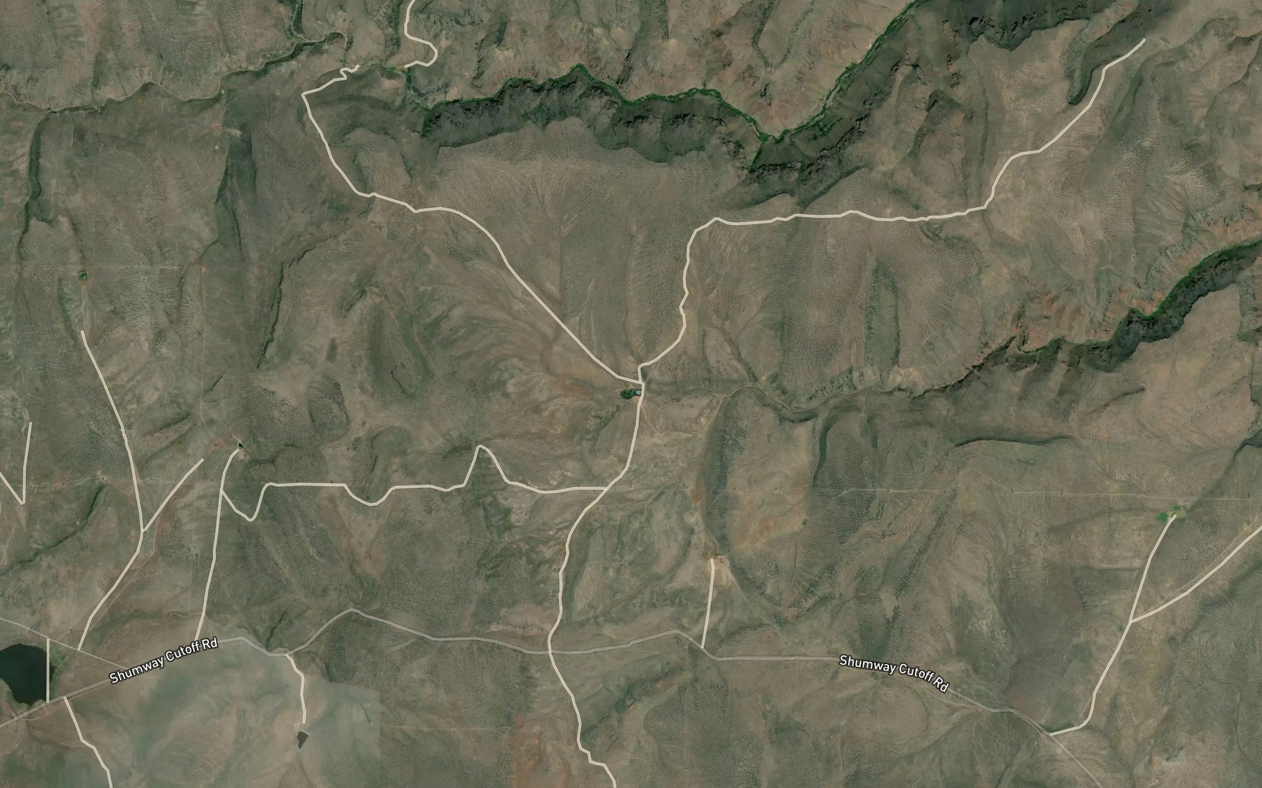 Satellite map of the Cherry Creek Reservoir