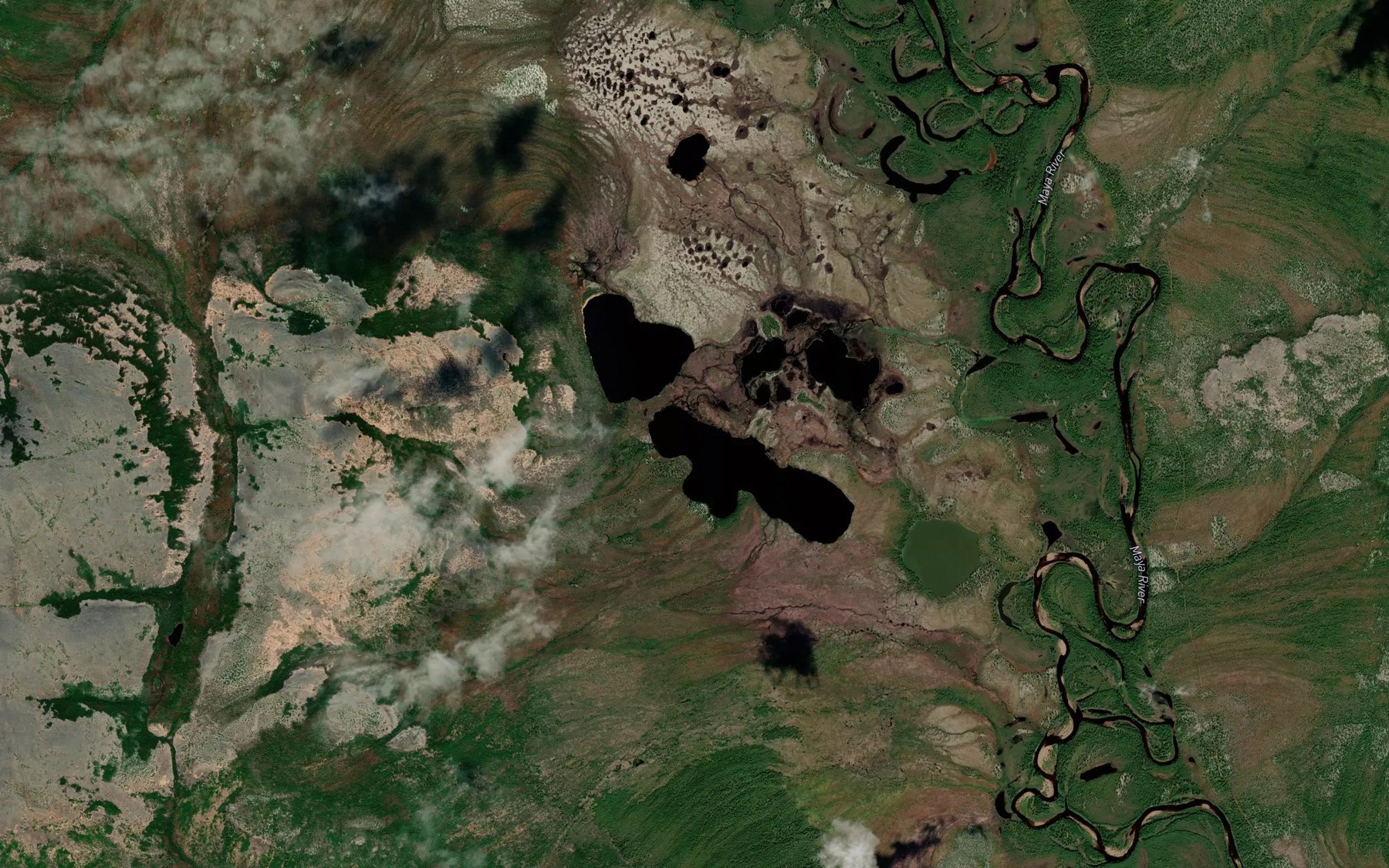 Satellite map of the Ozera Satagayskiye