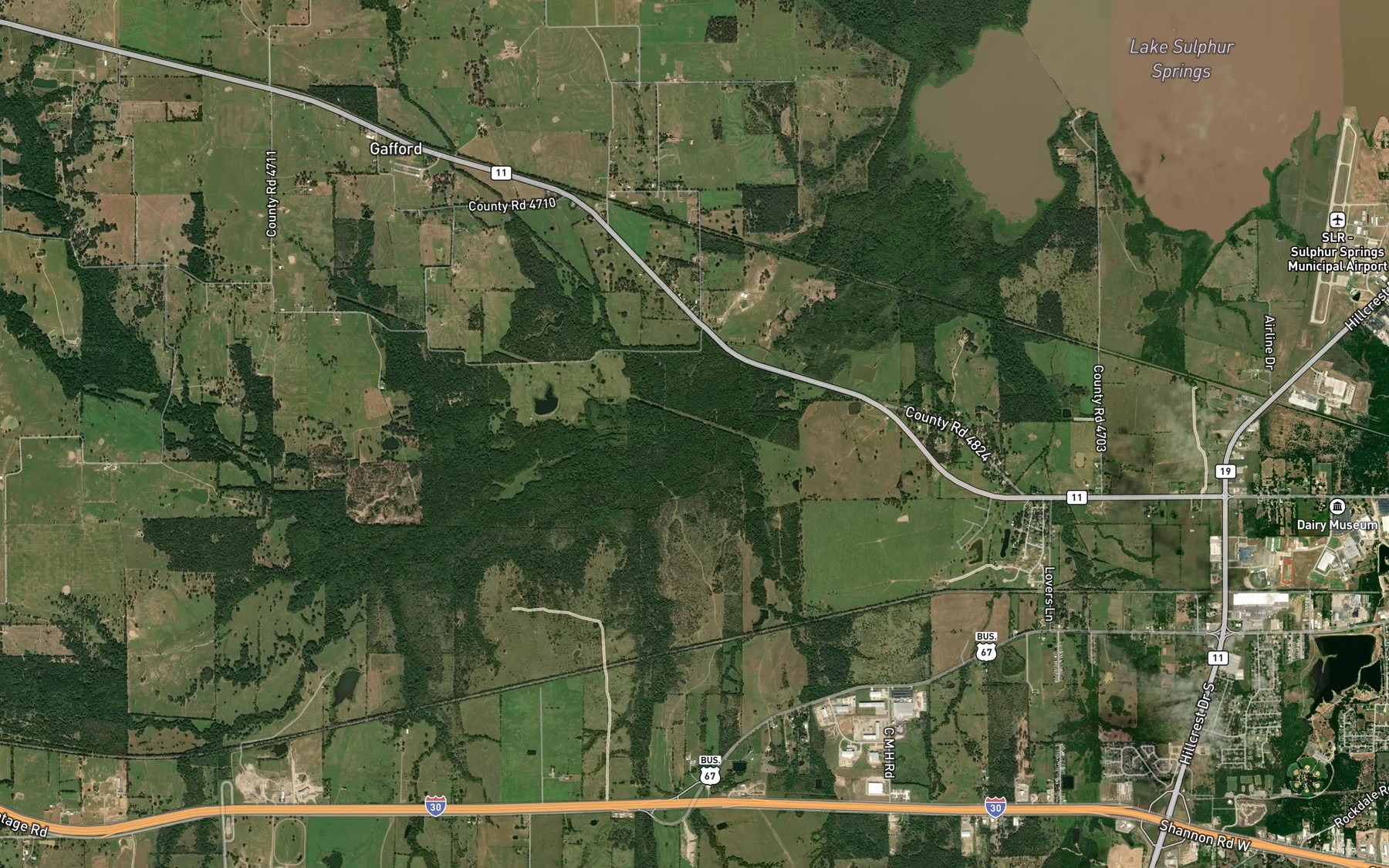 Satellite map of the Crooks Creek