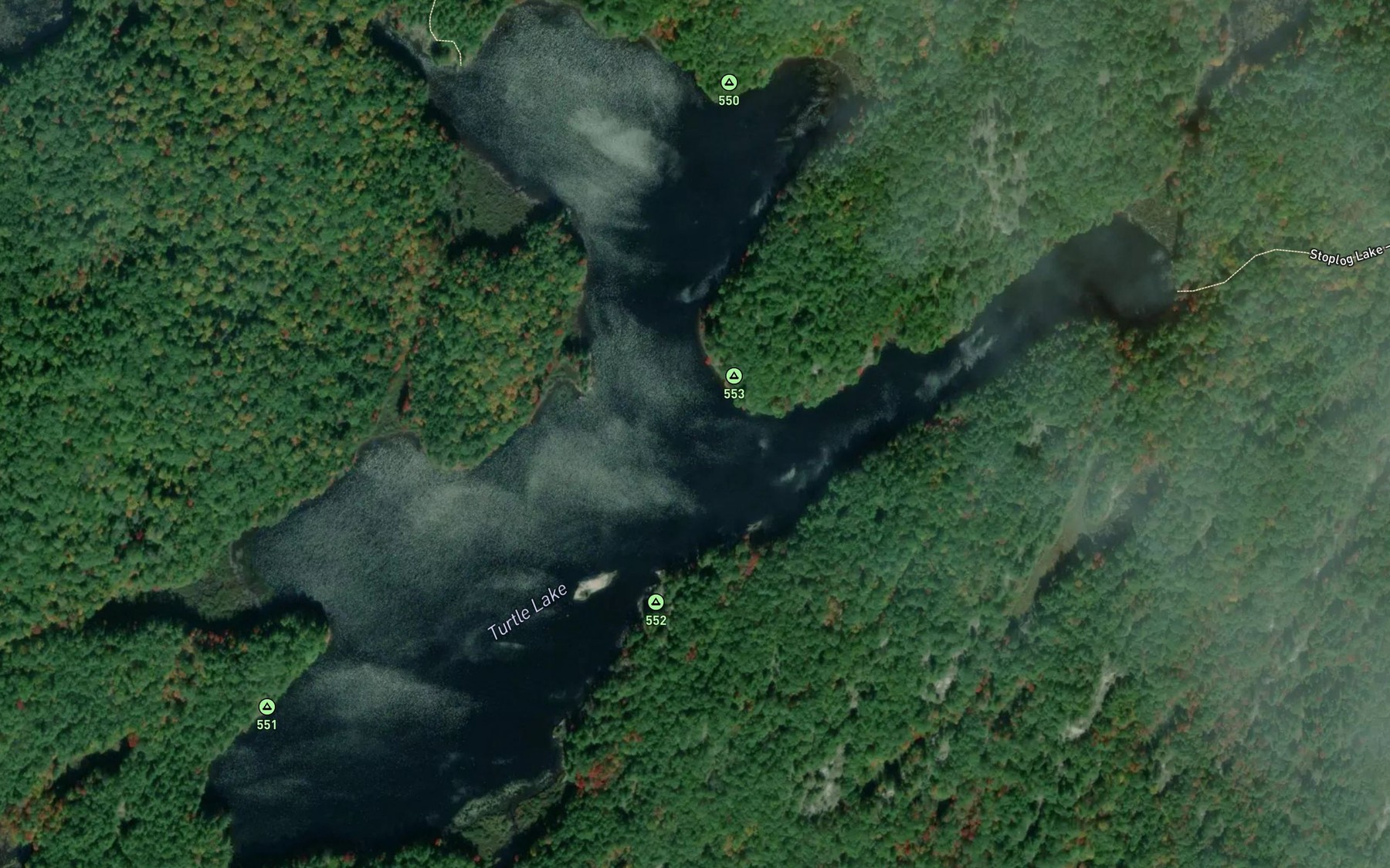 Satellite map of the Turtle Lake
