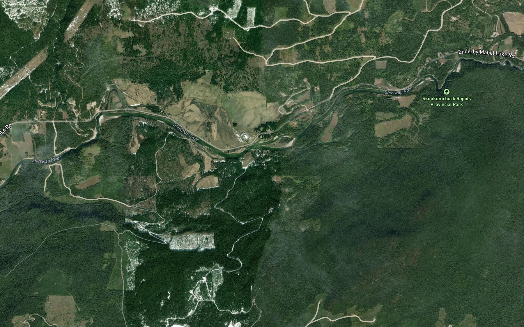 Satellite map of the Delorne Creek