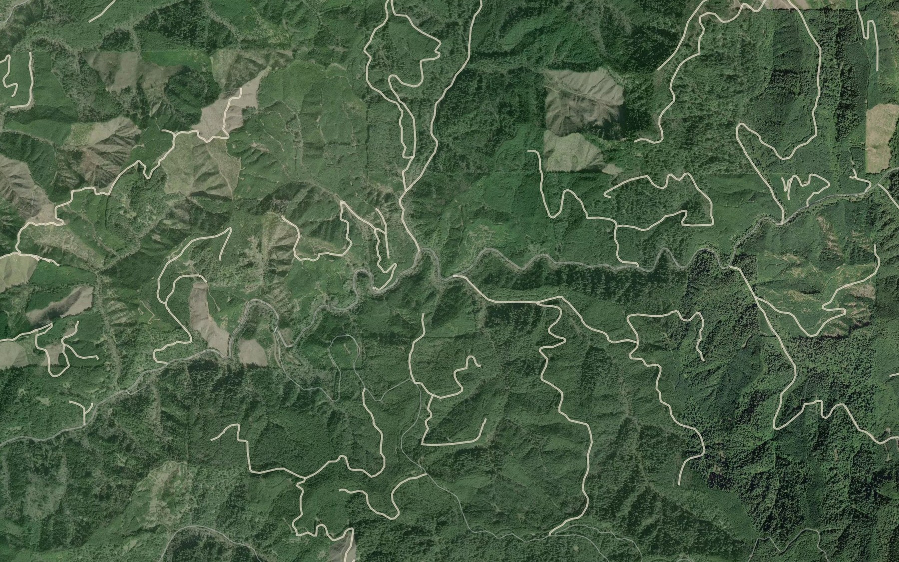 Satellite map of the Vaughns Creek