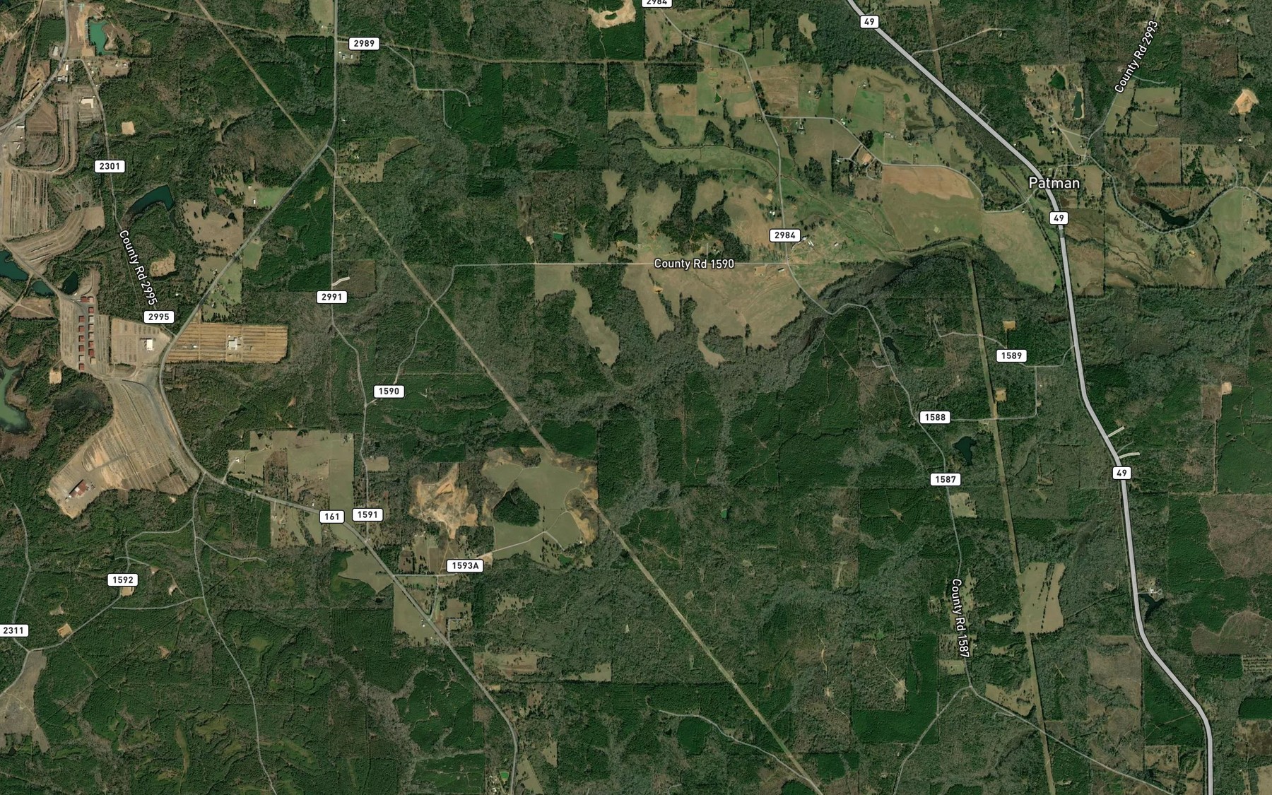 Satellite map of the Bogg Branch