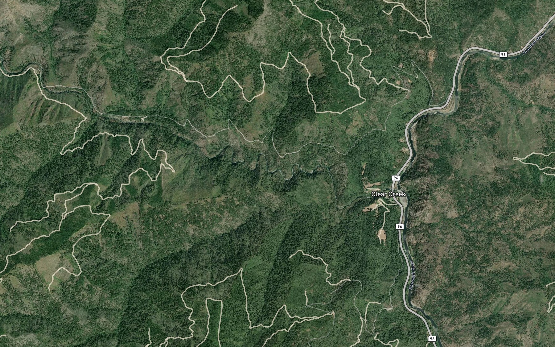 Satellite map of the Daggett Creek