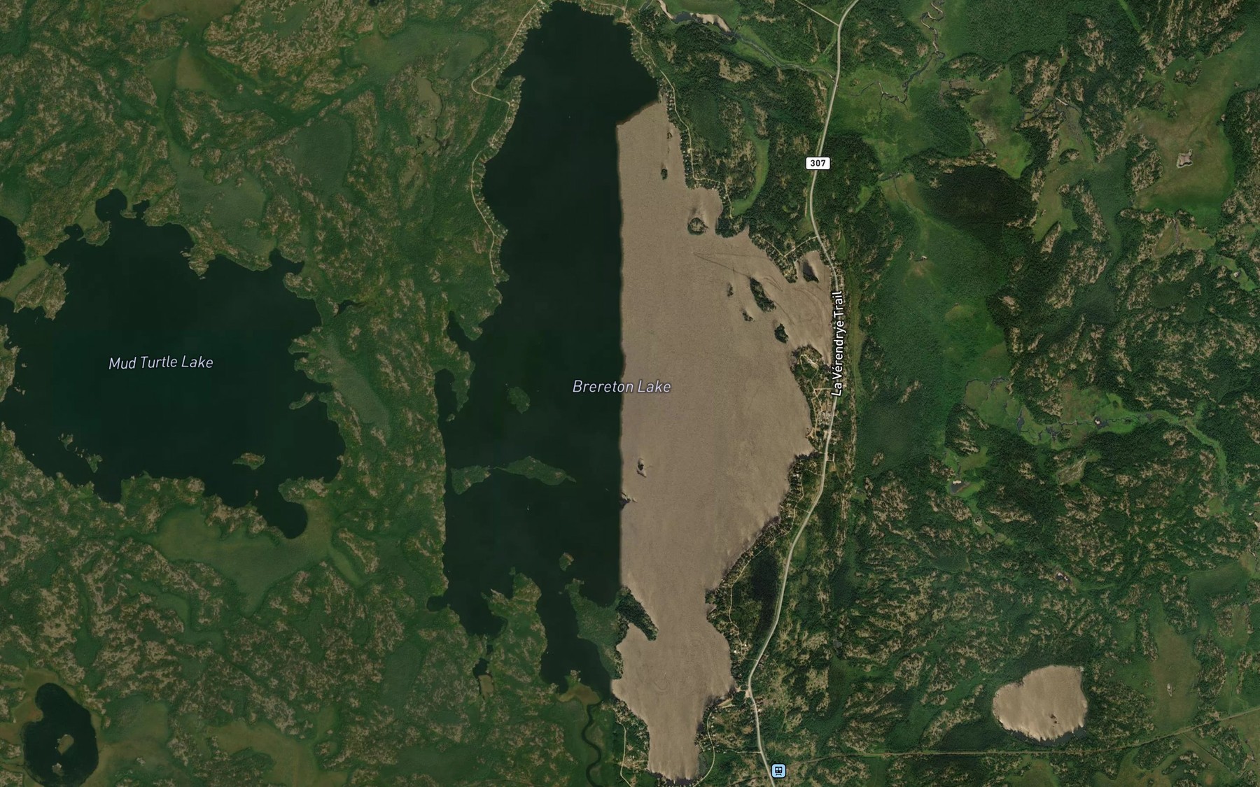 Satellite map of the Brereton Lake