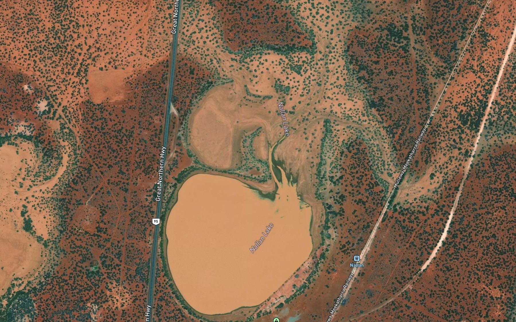 Satellite map of the Nallan Lake