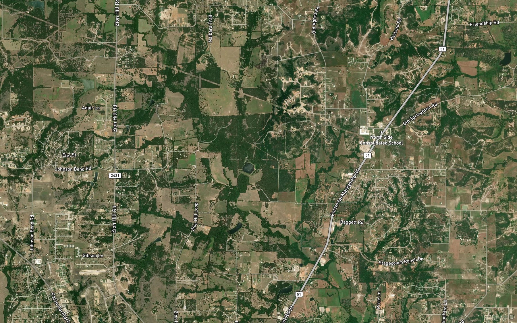 Satellite map of the Patterson Branch