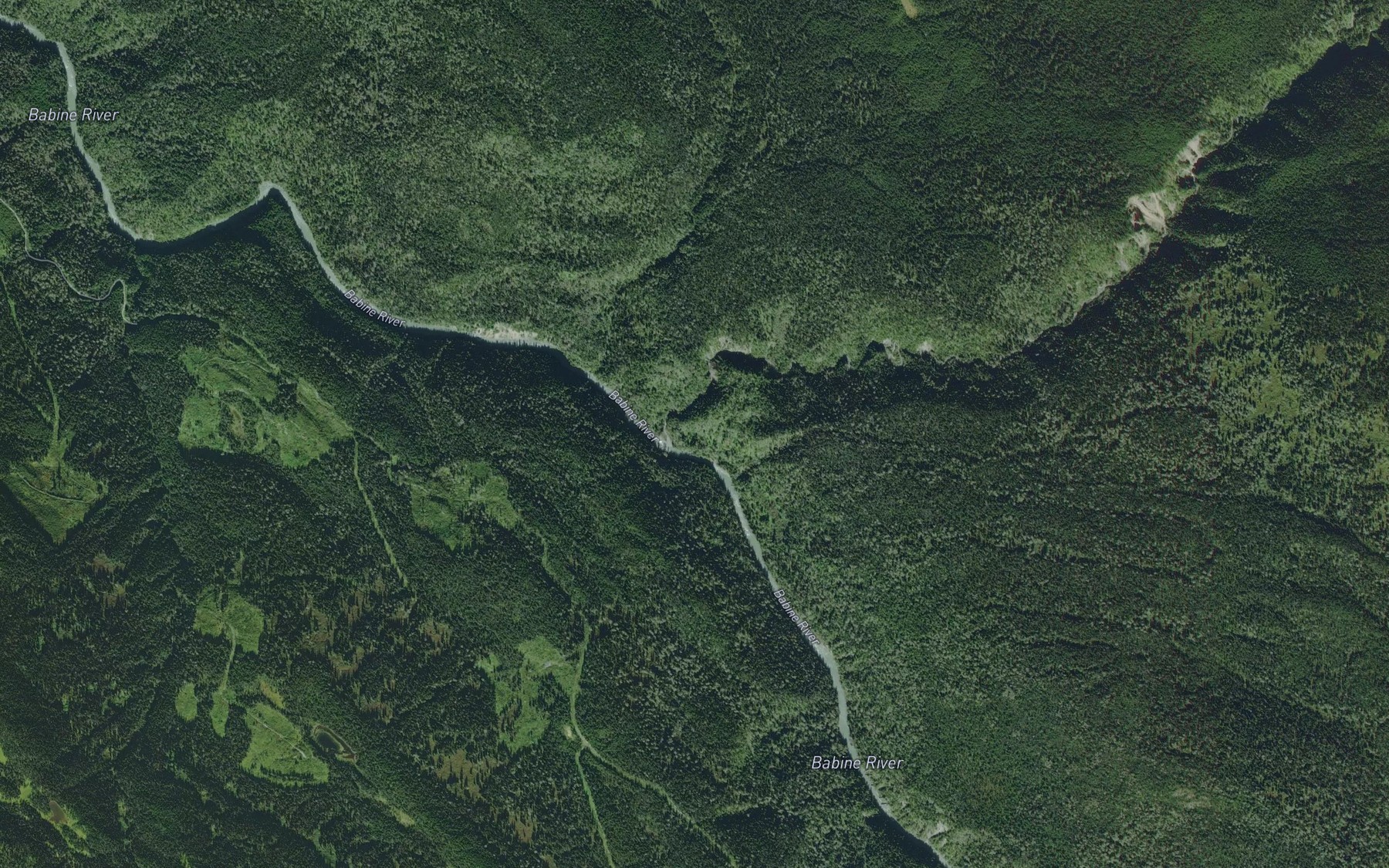 Satellite map of the Shenismike Creek